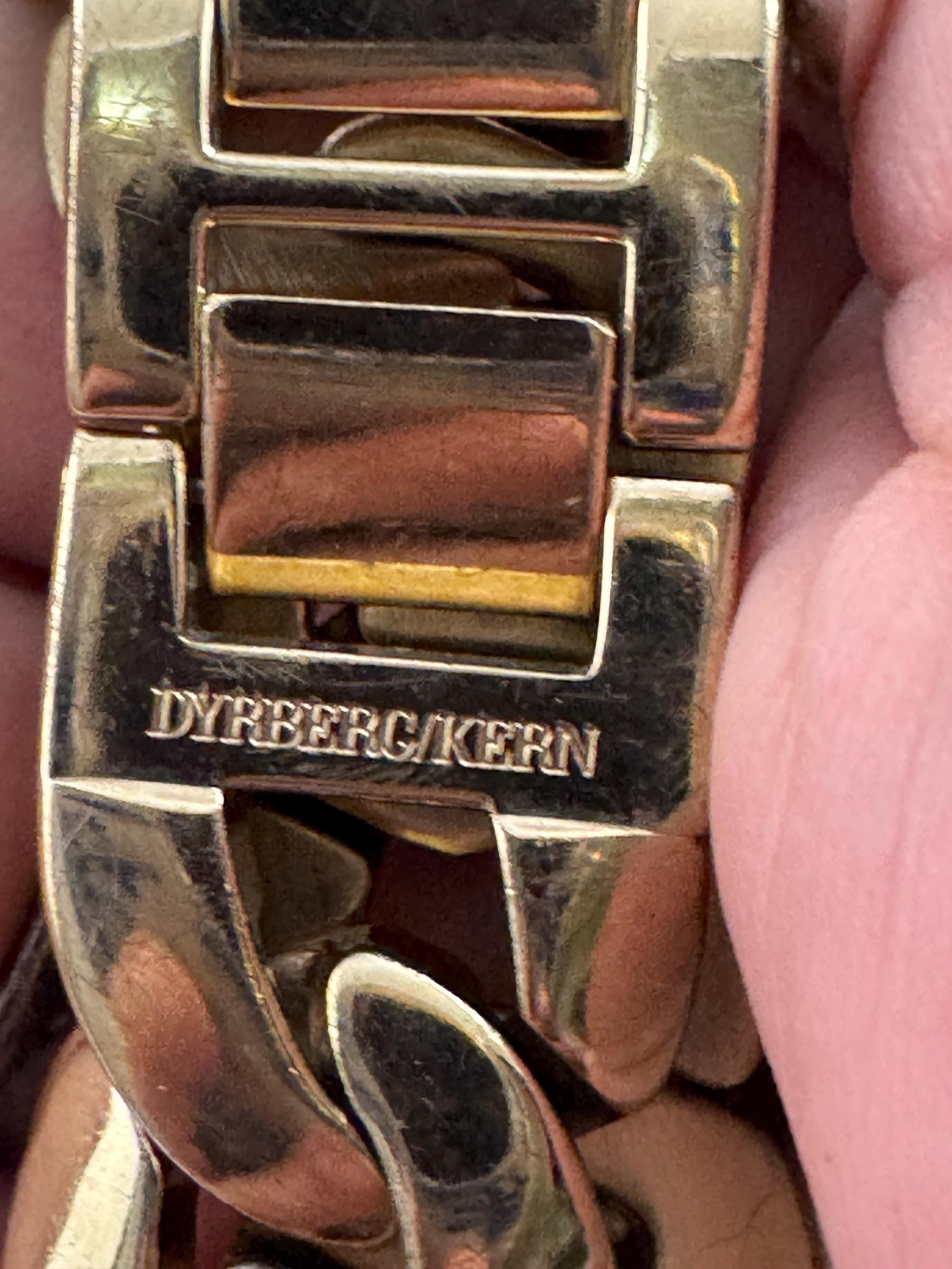 Dryberg Kern chunky crystal curb bracelet , signed Danish designer