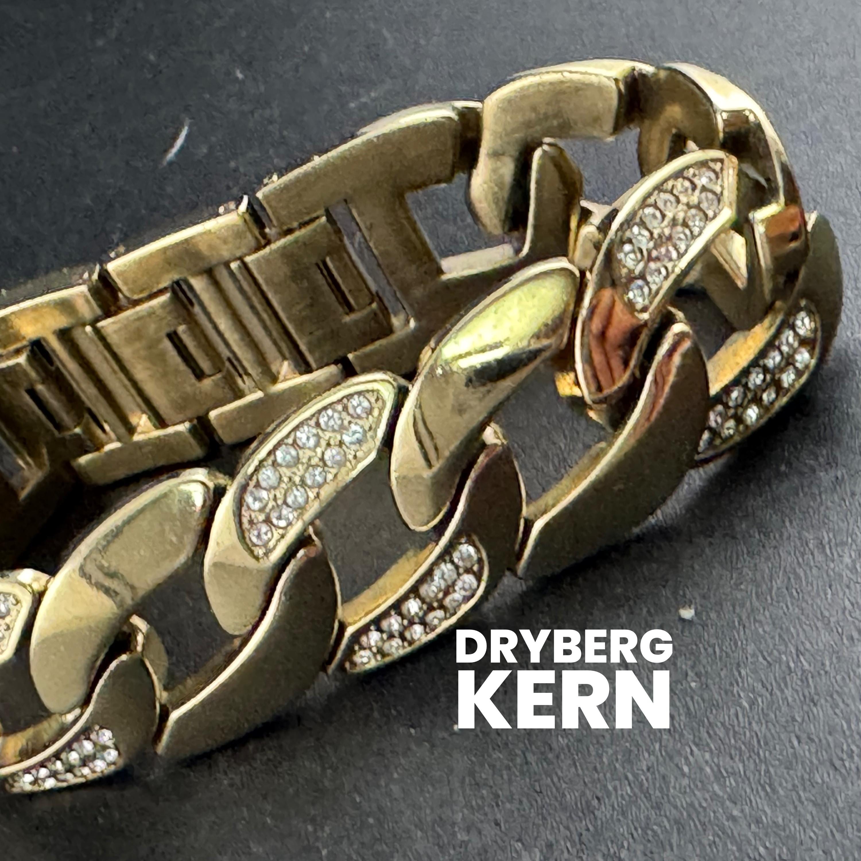 Dryberg Kern chunky crystal curb bracelet , signed Danish designer
