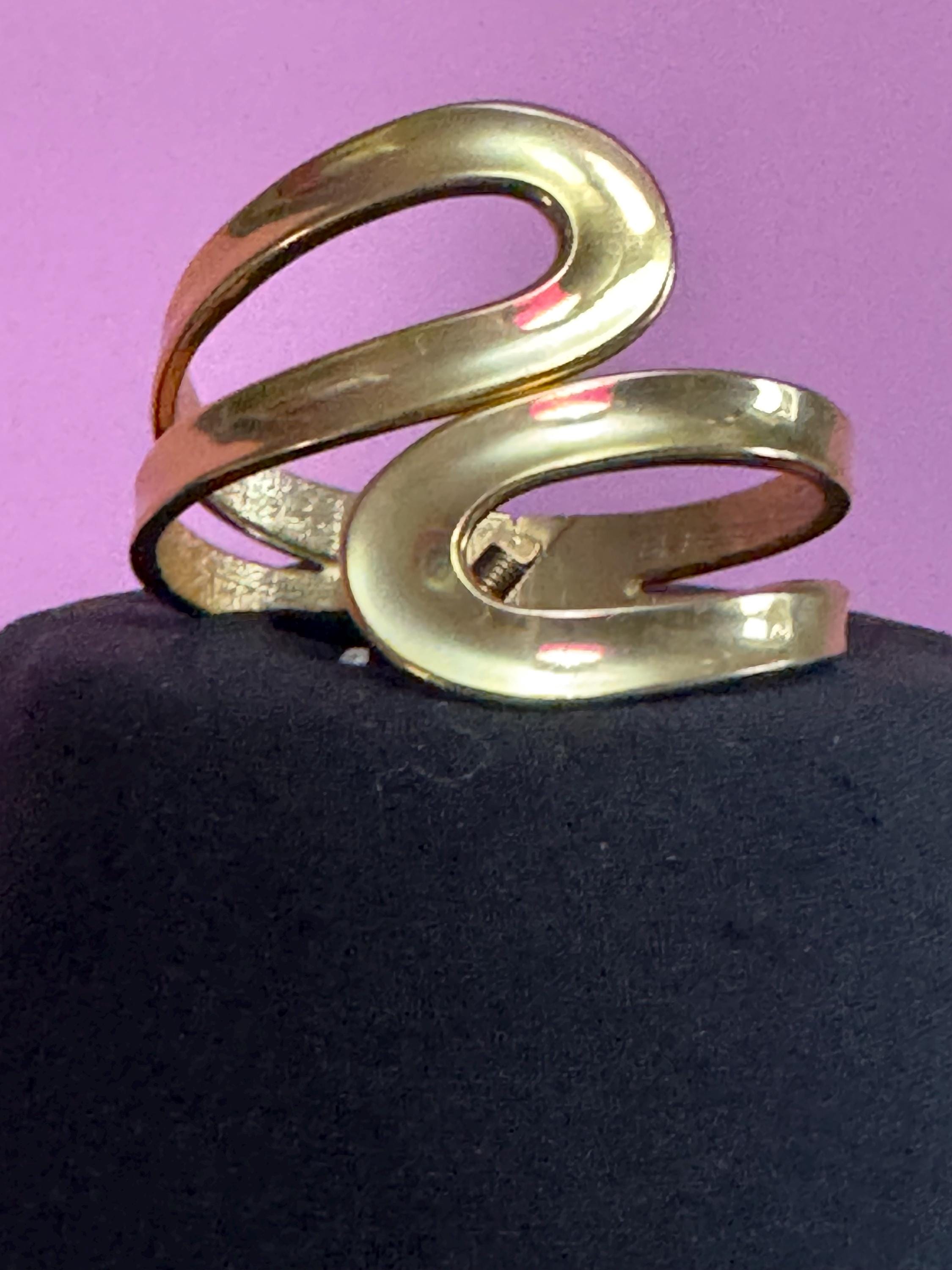 Vintage gold wide clamper bangle, 1990s cuff