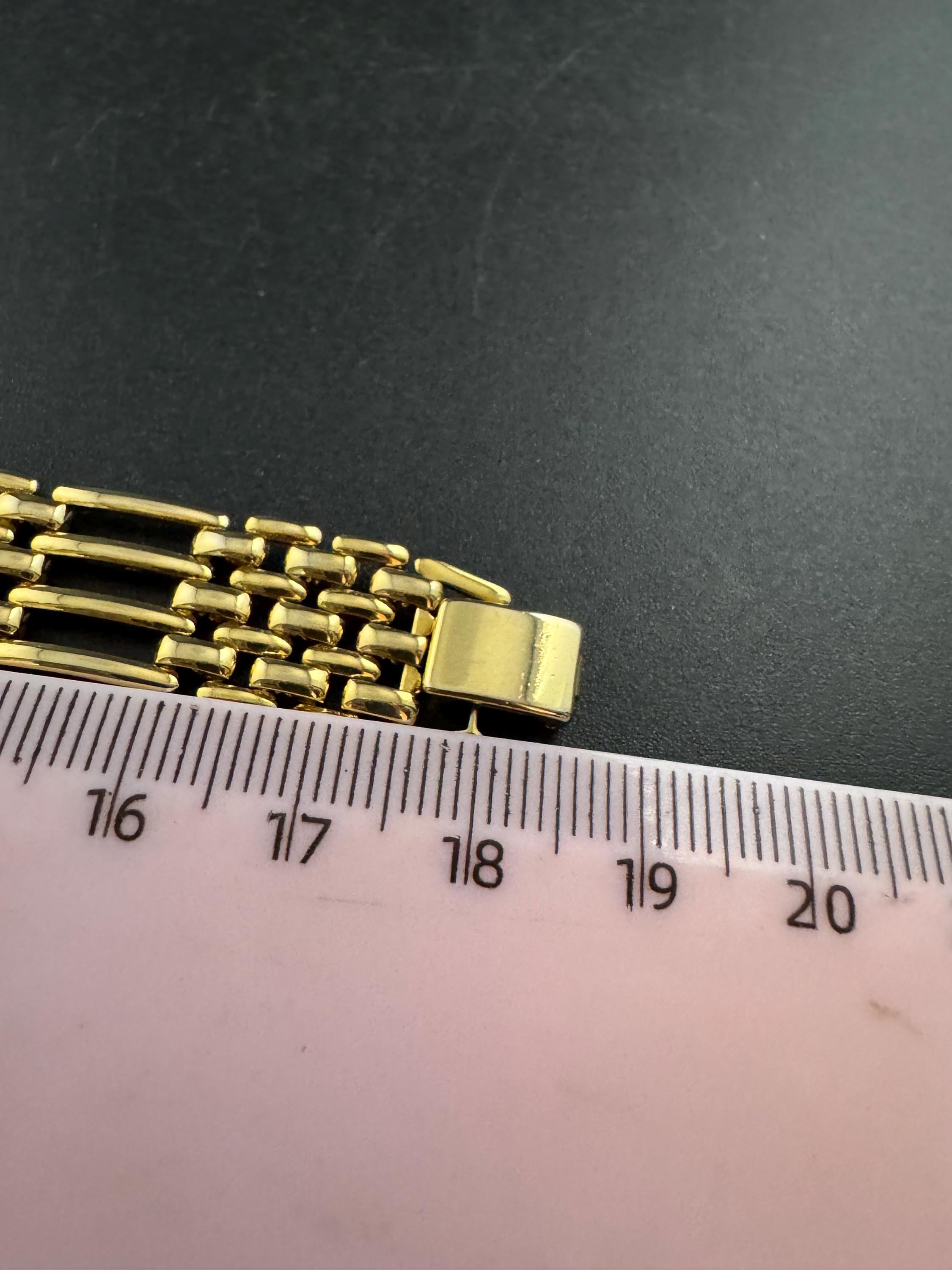 Vintage 1980s Gold Tone Panther Link brick Bracelet, 18.5cm