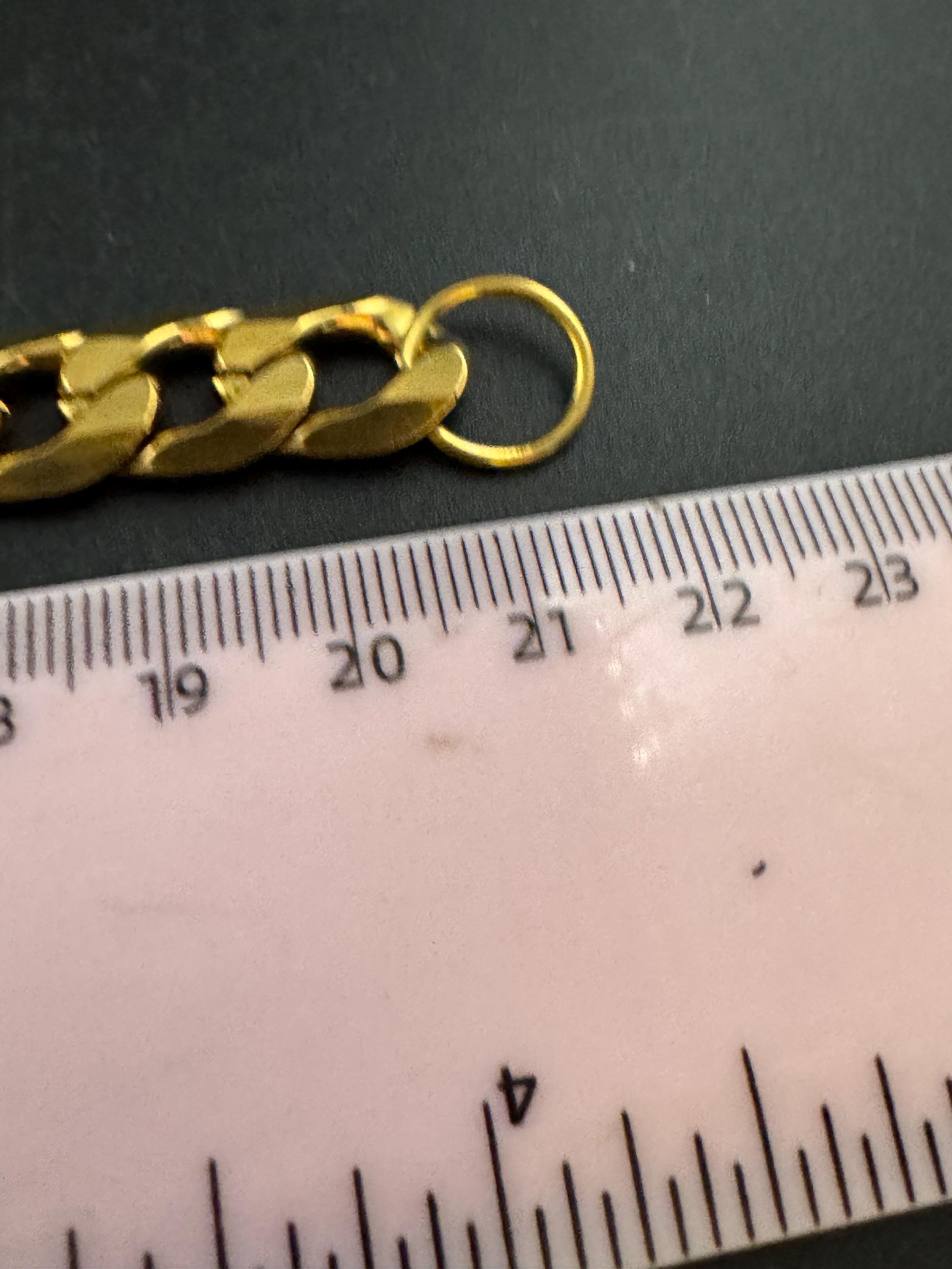 chunky 1cm wide flat curb chain bracelet, men’s unisex 21cm long