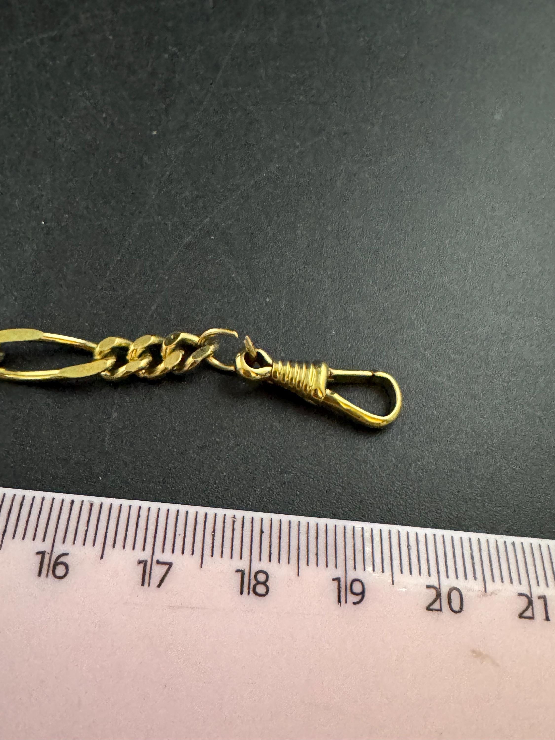 Vintage tbar figaro watch chain guard bracelet, 80s retro