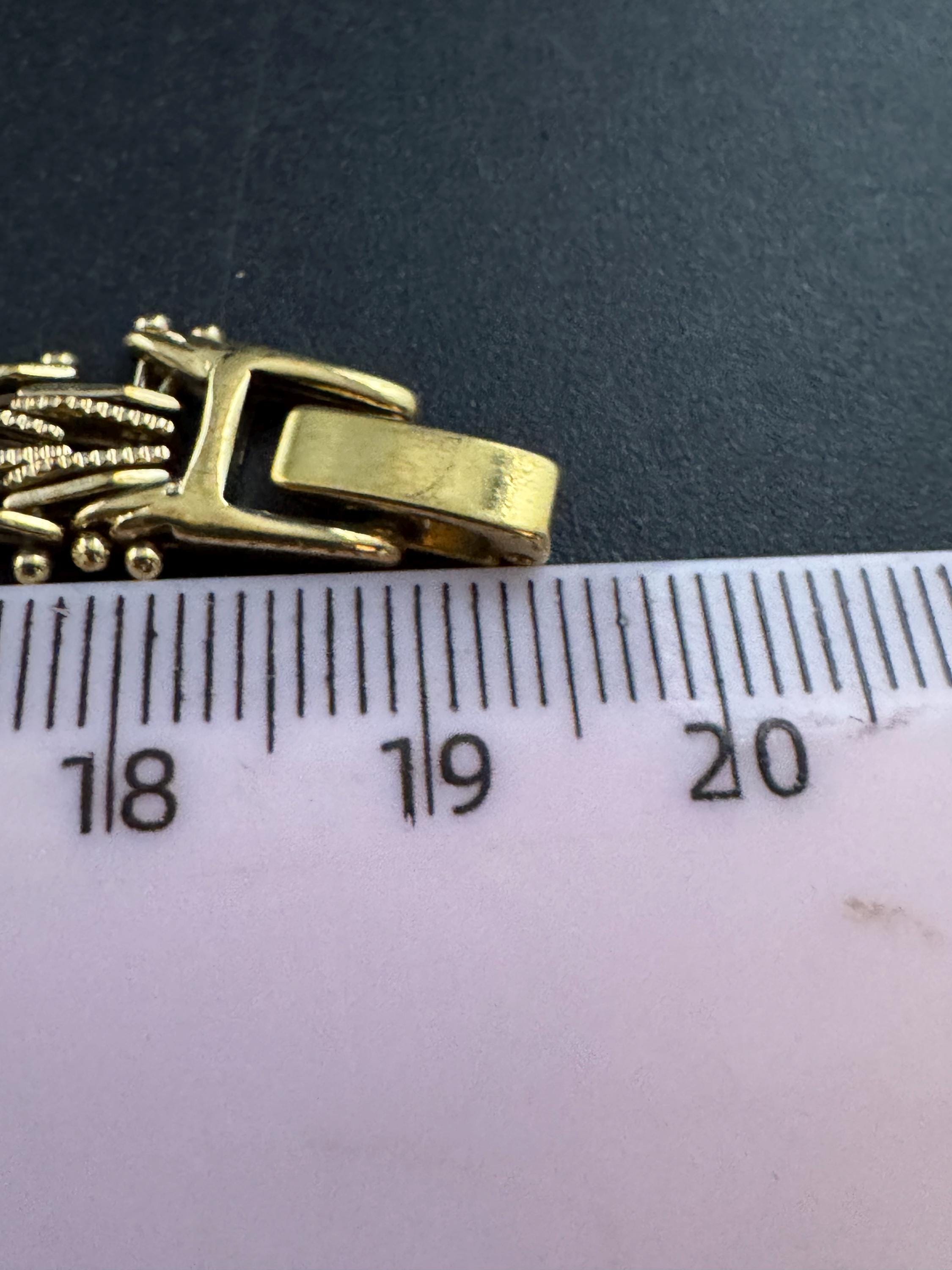 1970s woven slim gold plated flat bracelet, 19.5cm