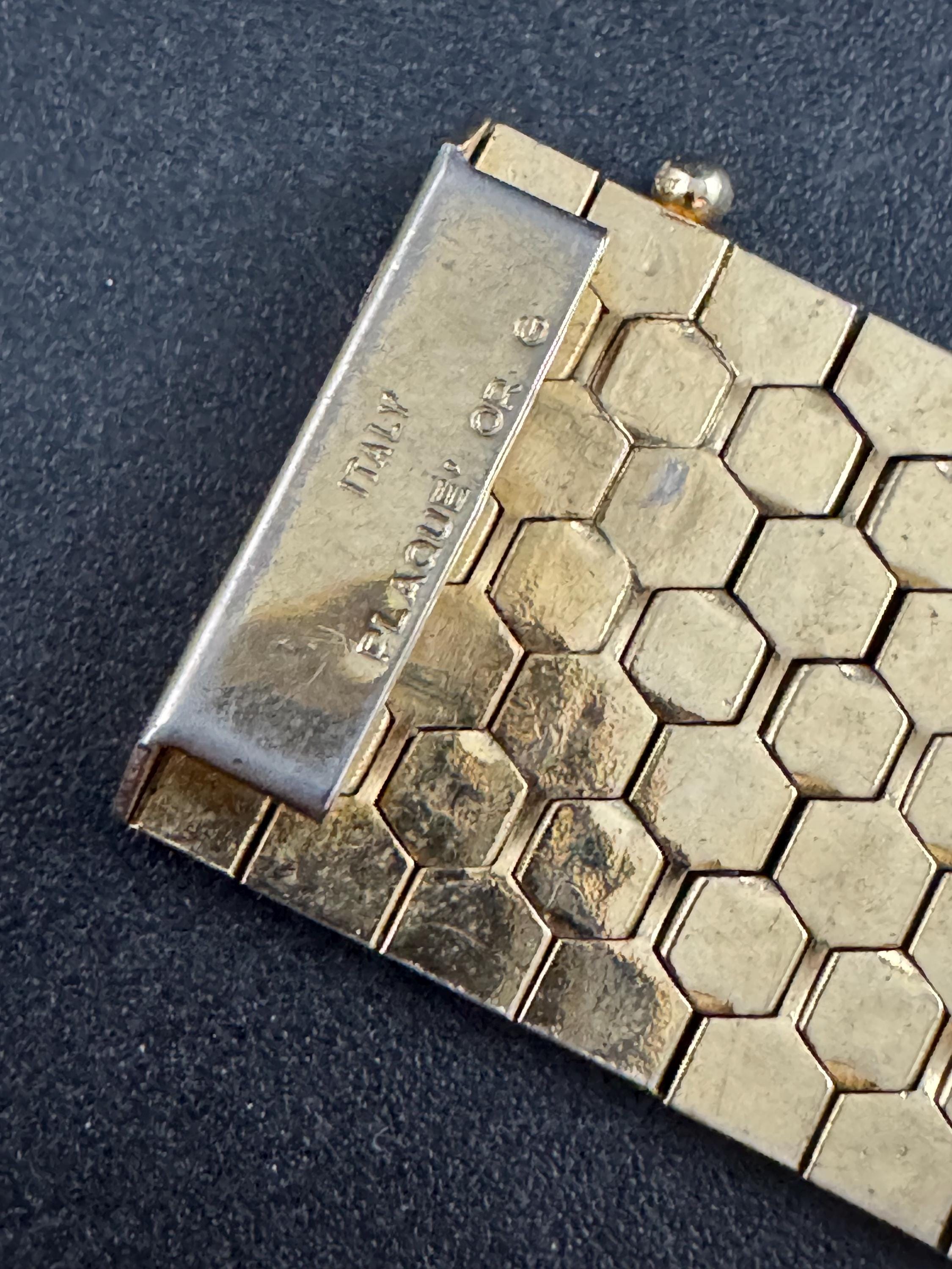 1970s Italian 18k Gold Plated Cuff Bracelet