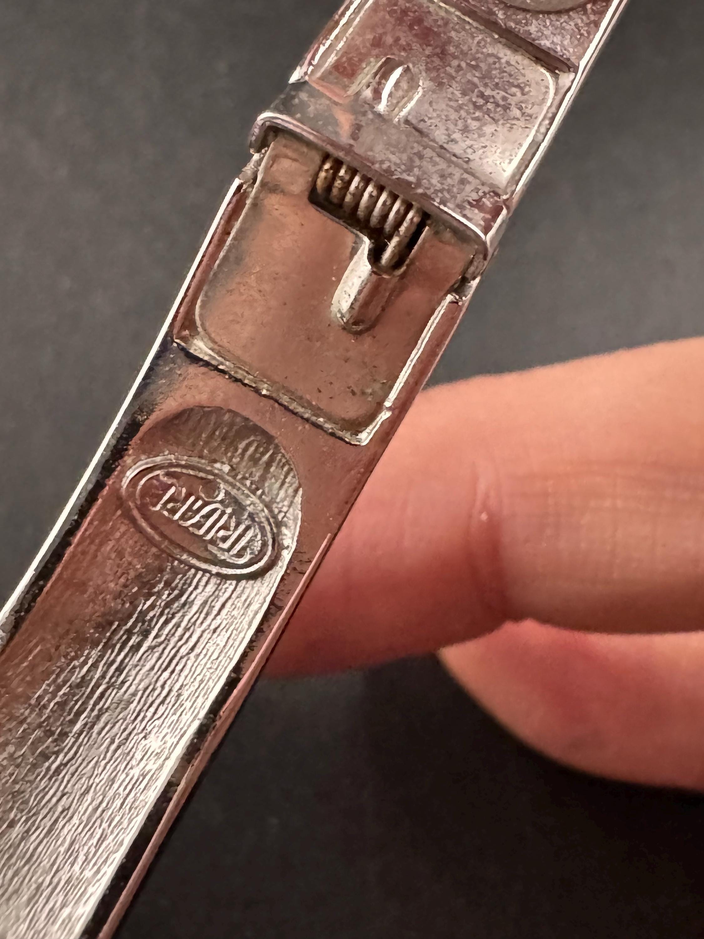 Vintage Trifari Rhinestone Clamper Bangle, Black Acrylic Art Deco Cuff