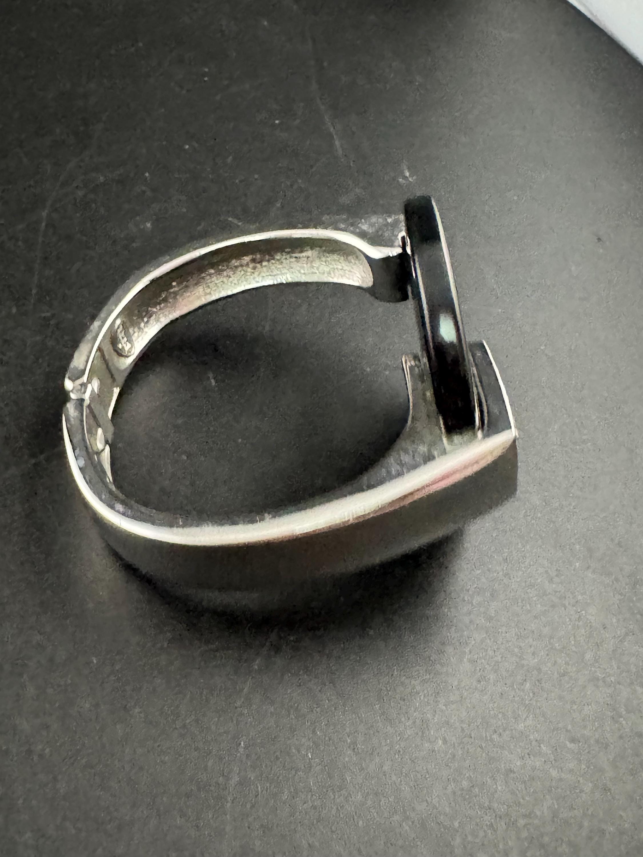 Vintage Trifari Rhinestone Clamper Bangle, Black Acrylic Art Deco Cuff