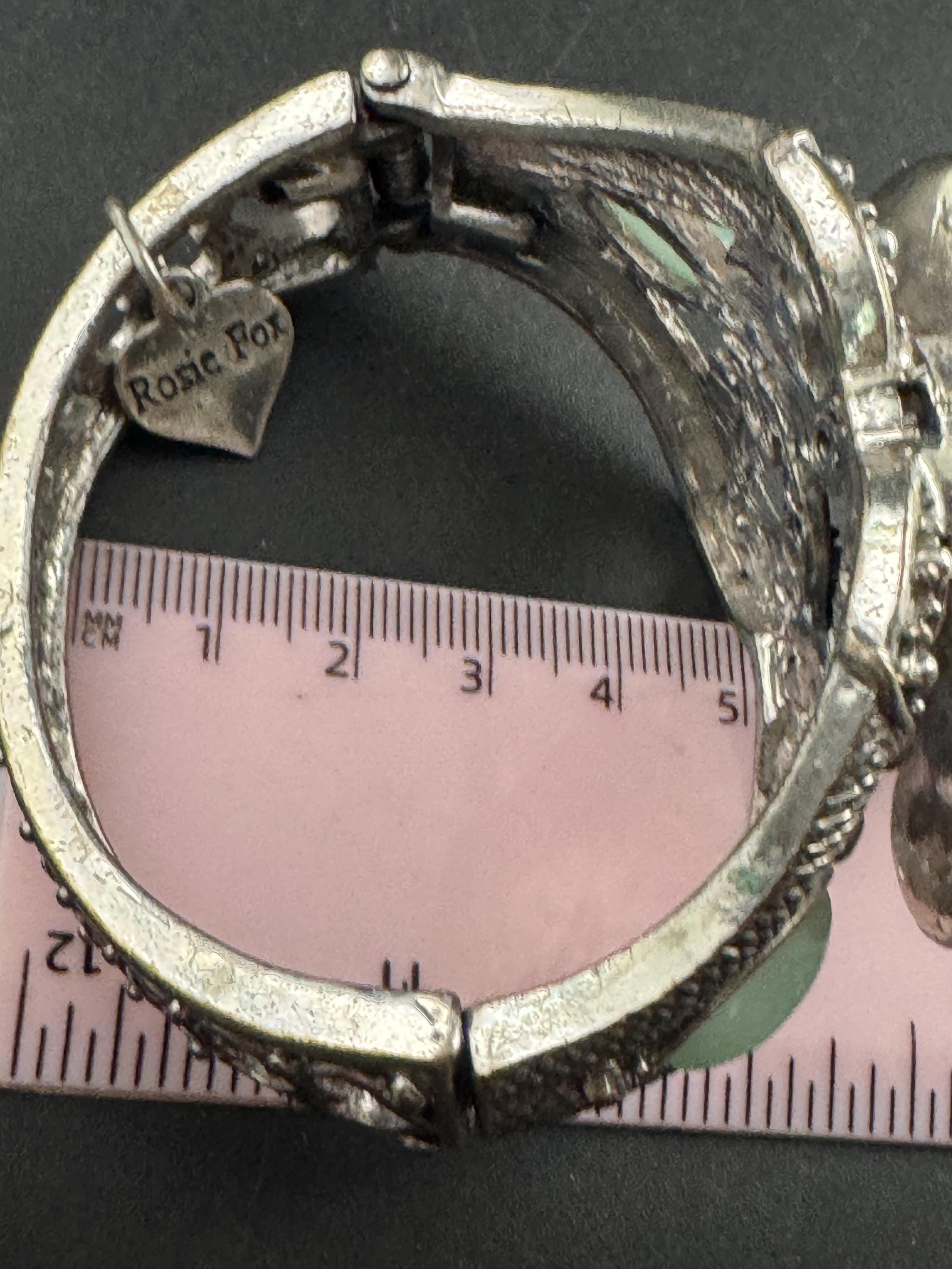 Turquoise beaded Elephant Bangle, oversized clamper bracelet