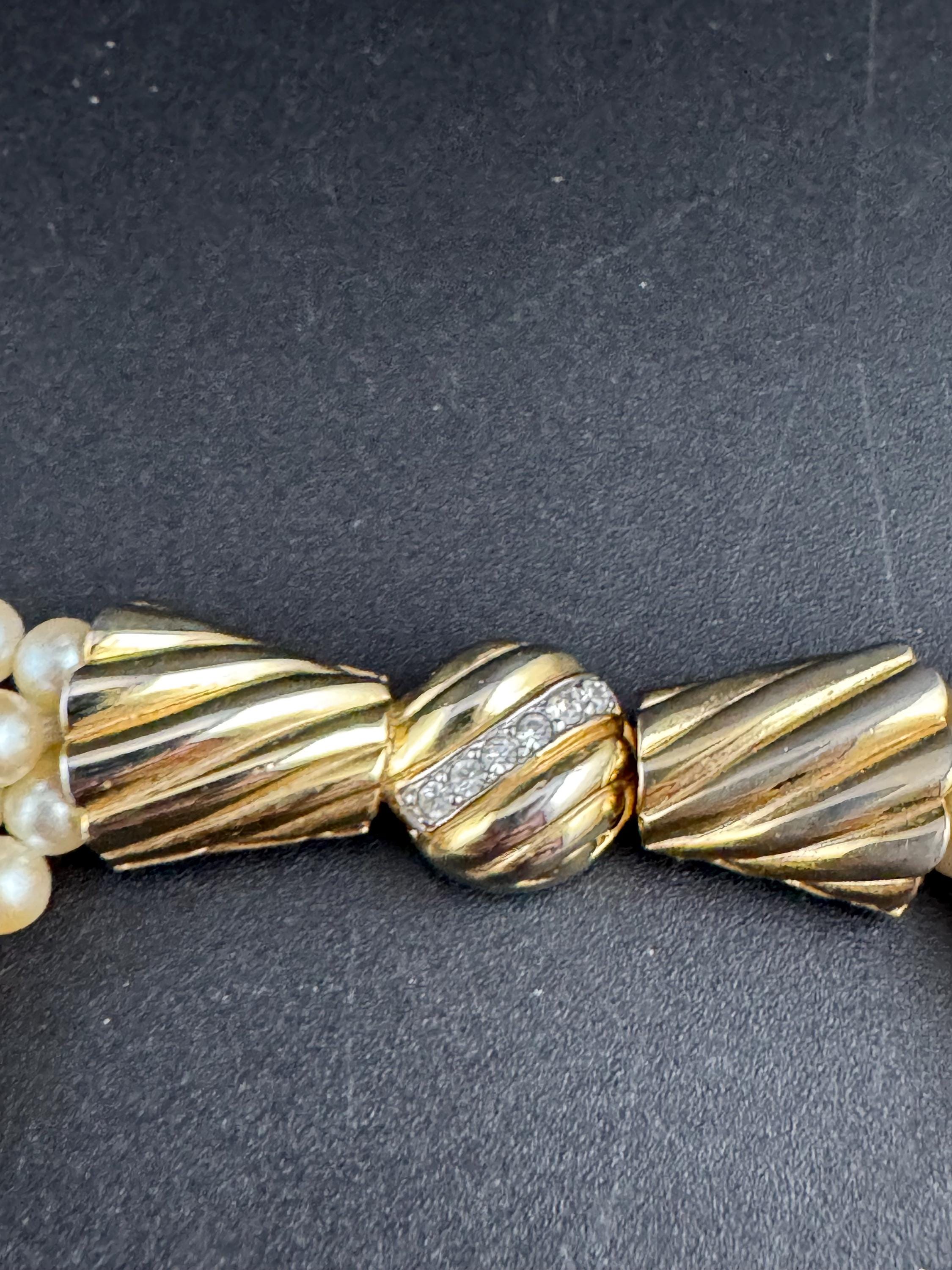 Signed Echt Prym pearl German designer choker necklace