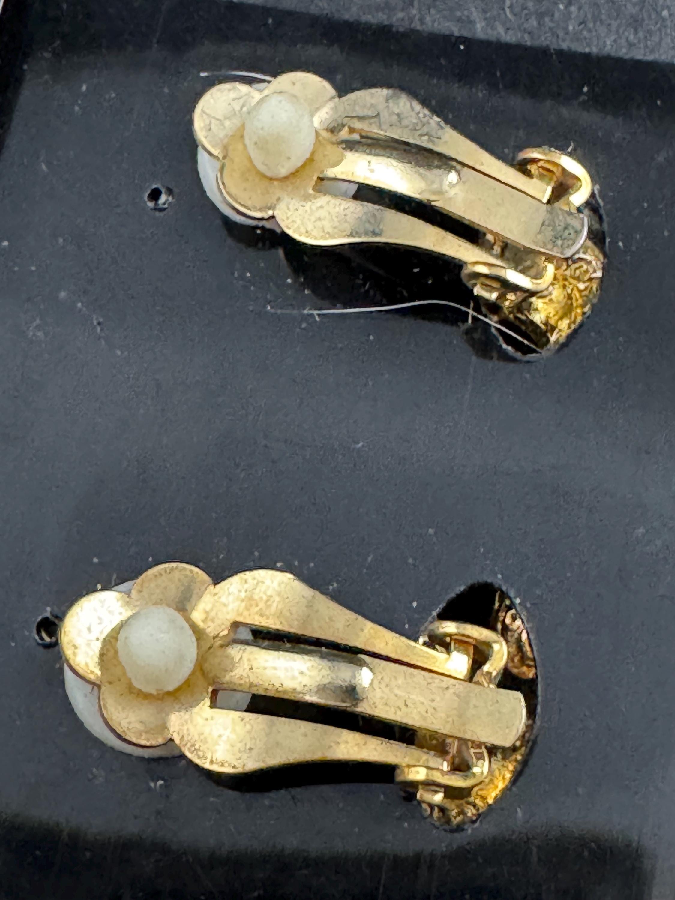 Isle of Bute seashell clip on earrings, mixed metals silver and gold tone