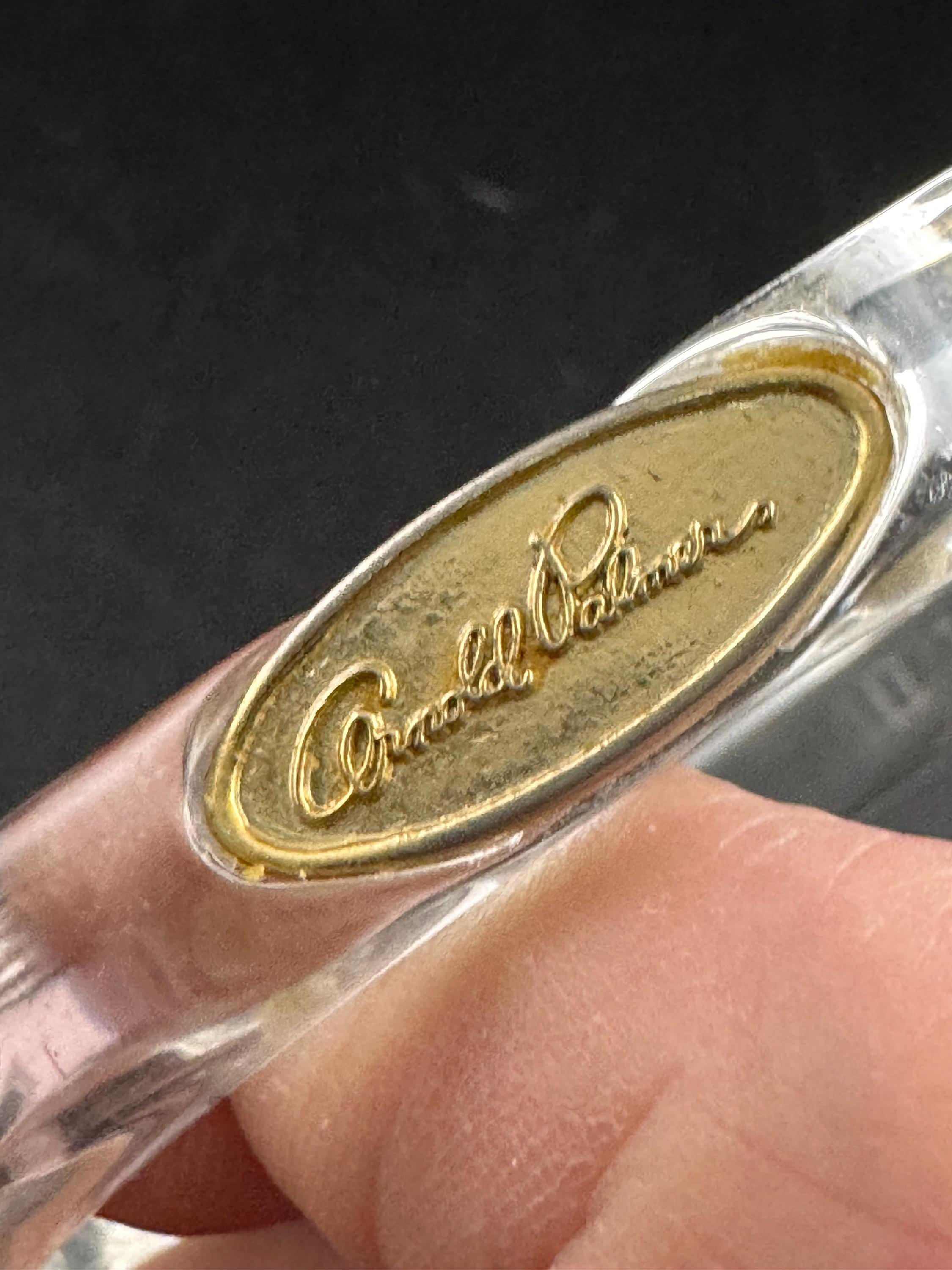 Signed clear lucite plastic diamanté paste bangle, vintage