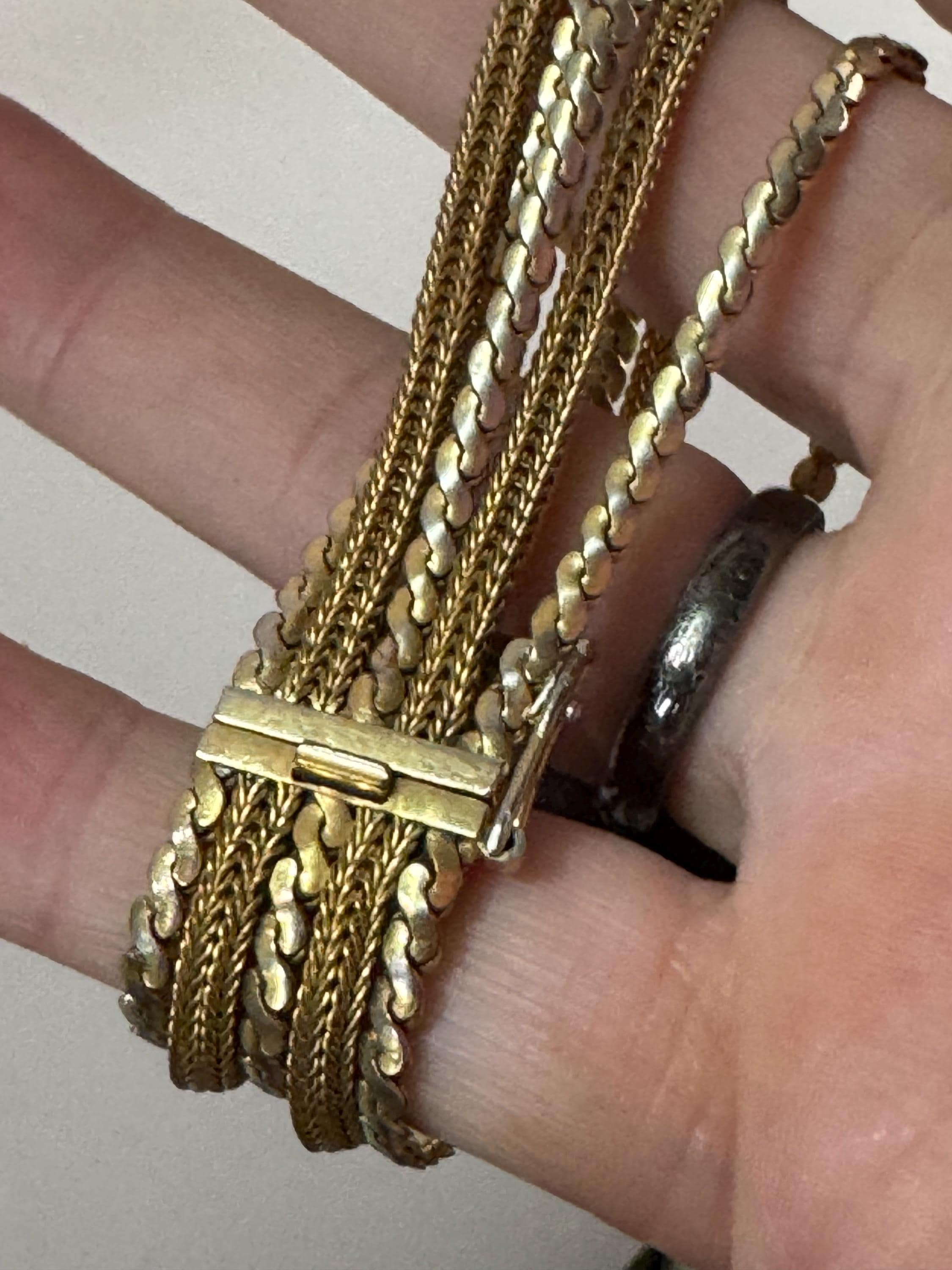 Grosse 1963 multistrand serpentine chain bracelet, signed 1960s