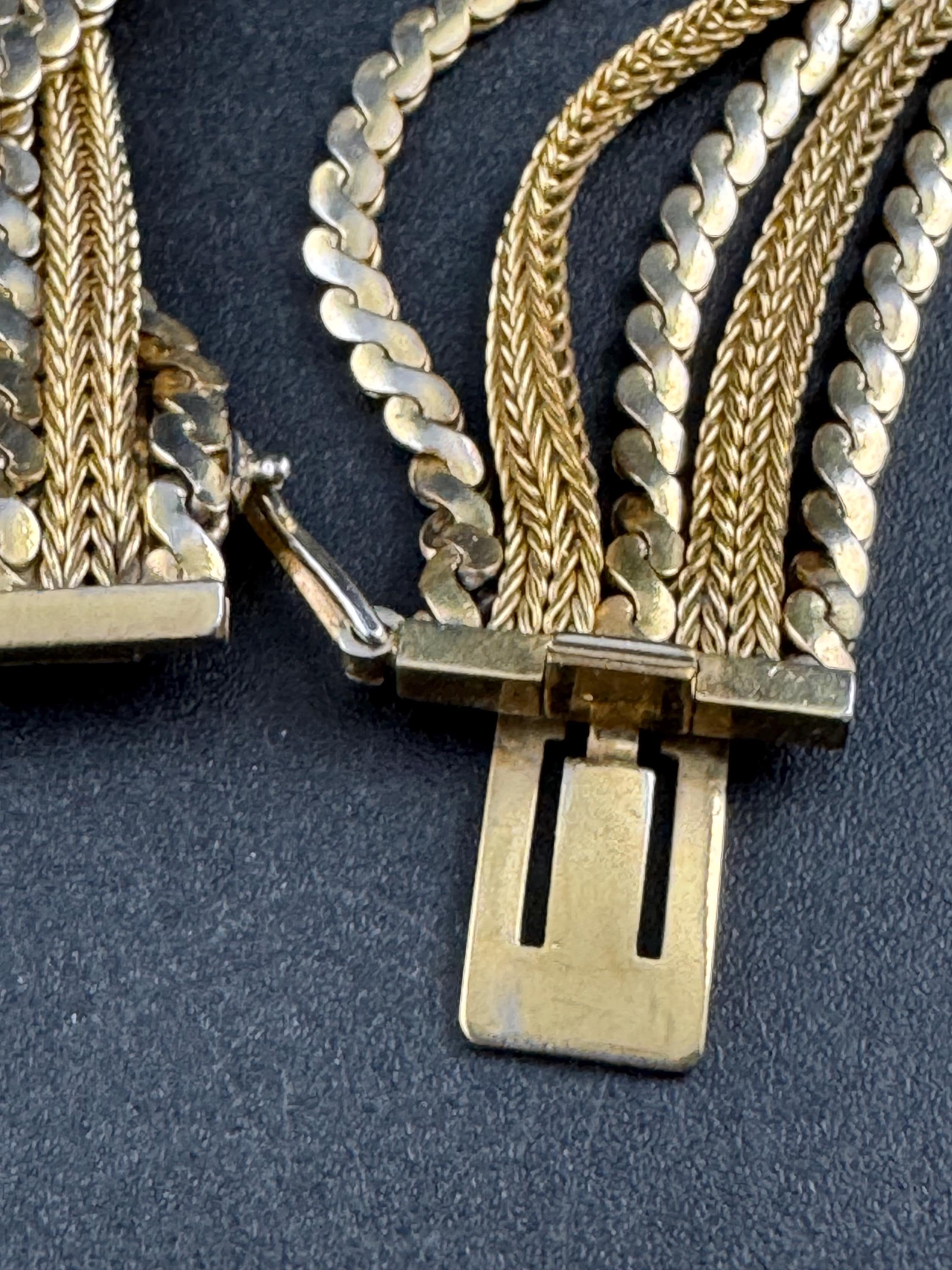 Grosse 1963 multistrand serpentine chain bracelet, signed 1960s