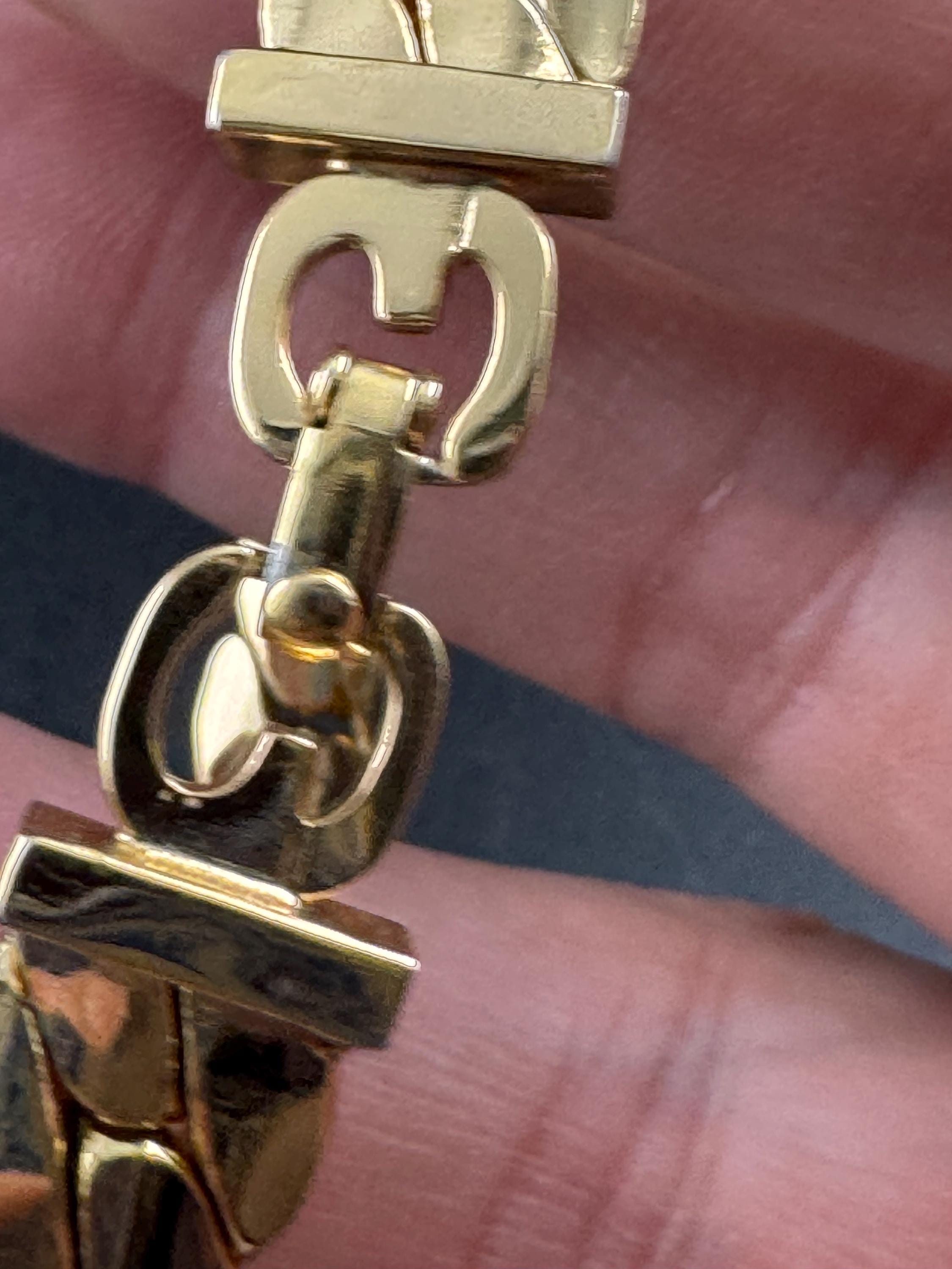 Grosse gold plated curb Bracelet, Modernist signed chain