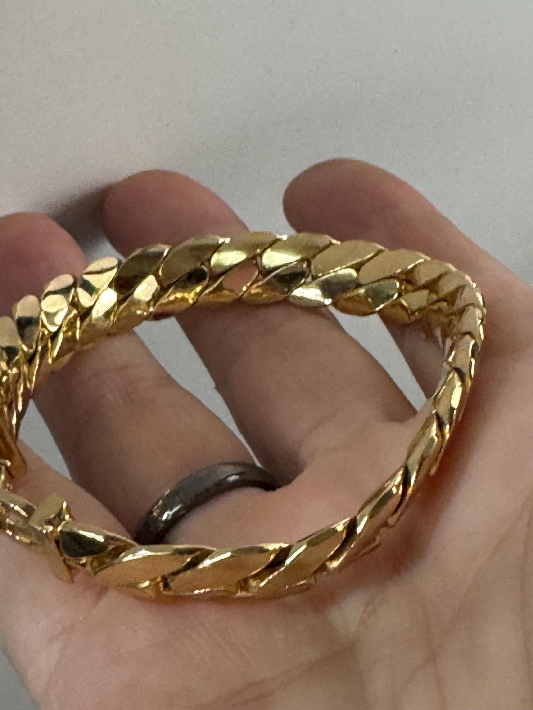 Grosse gold plated curb Bracelet, Modernist signed chain
