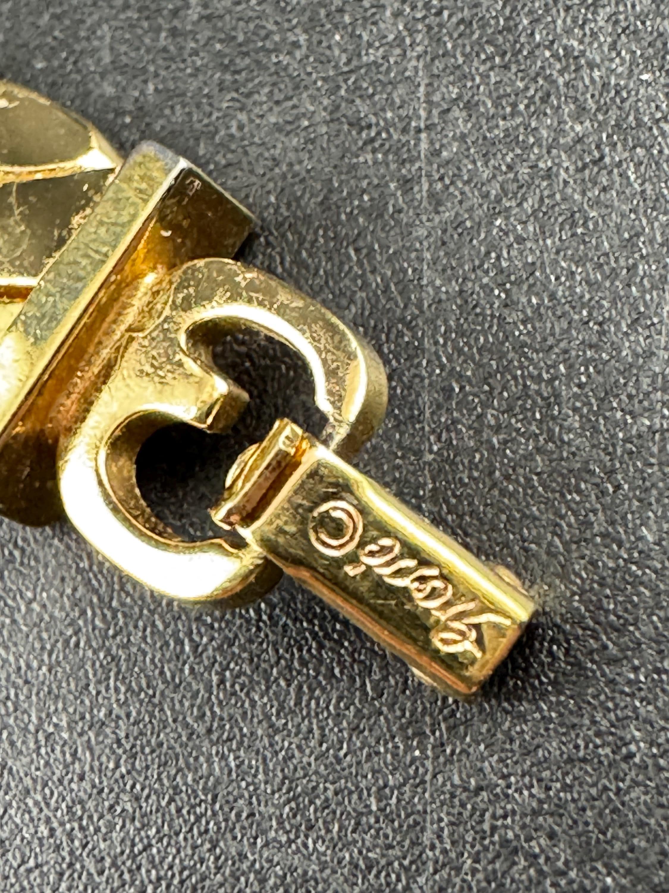 Grosse gold plated curb Bracelet, Modernist signed chain