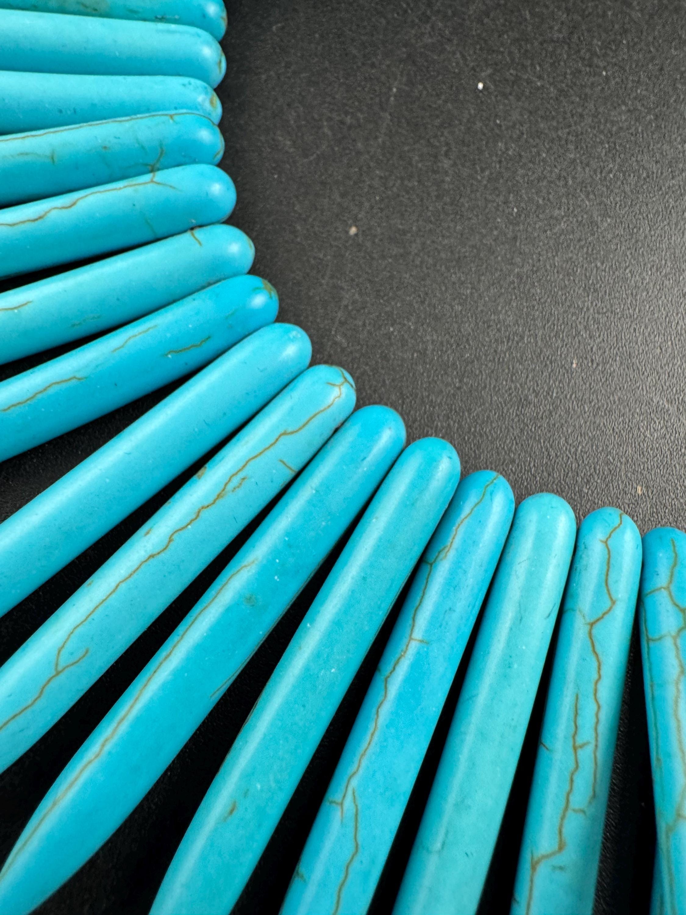 KJL turquoise spiky bib choker necklace, howlite gemstone tribal , Kenneth jay lane jewellery