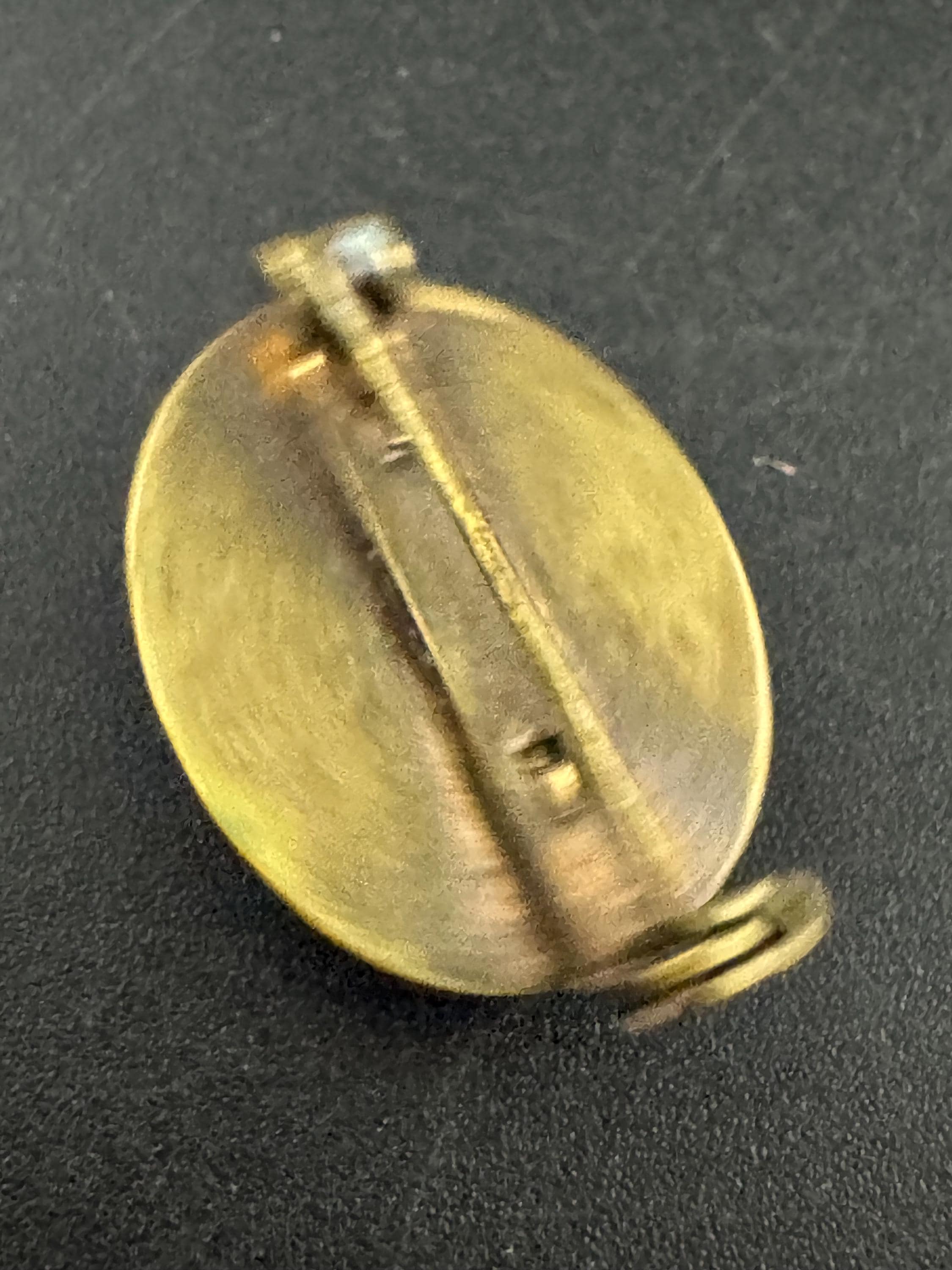 Antique Ruby red paste cabochon small oval Brooch