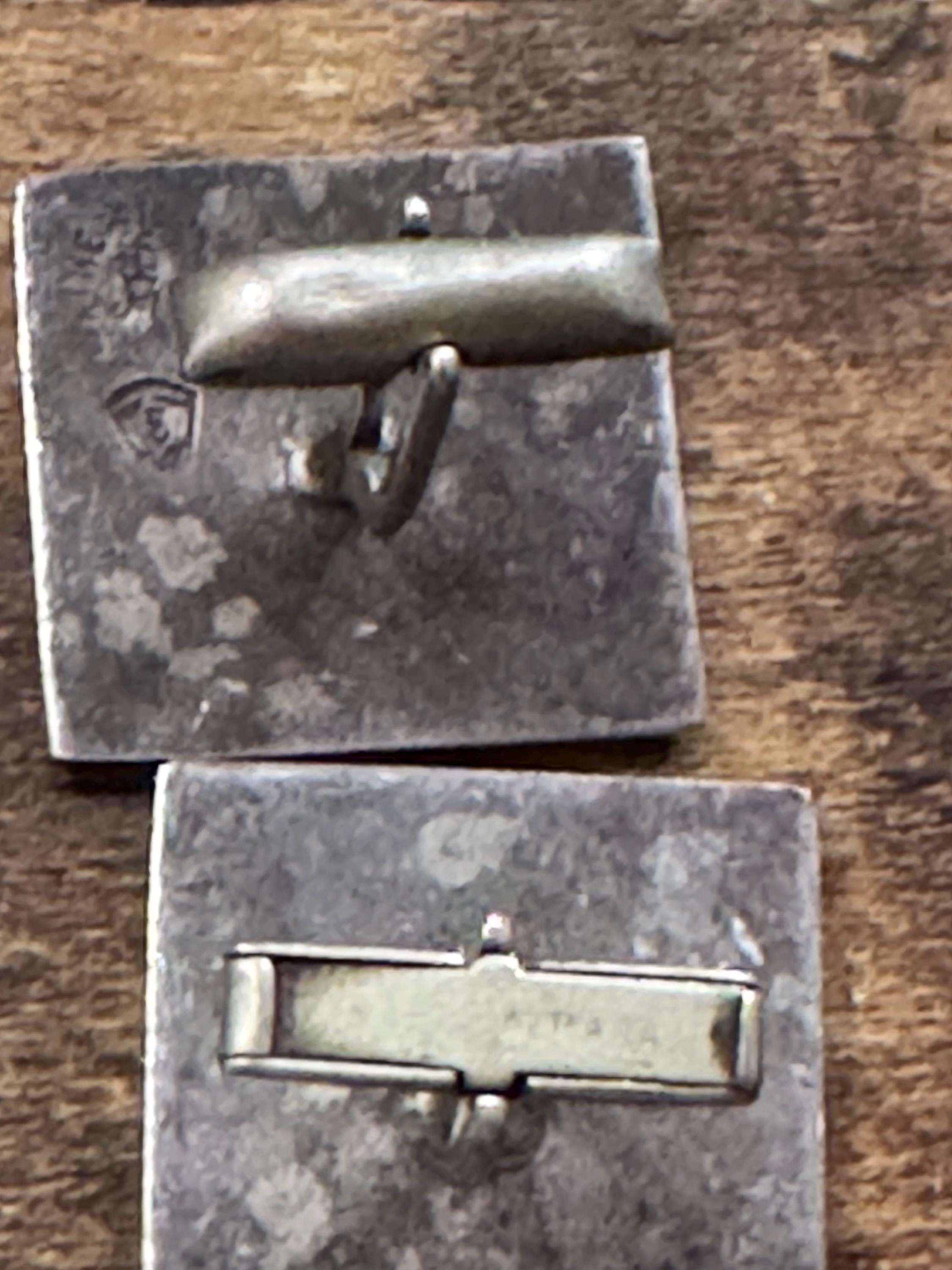 TAXCO mexican silver Aztec cufflinks , solid silver 27 grams 1970s