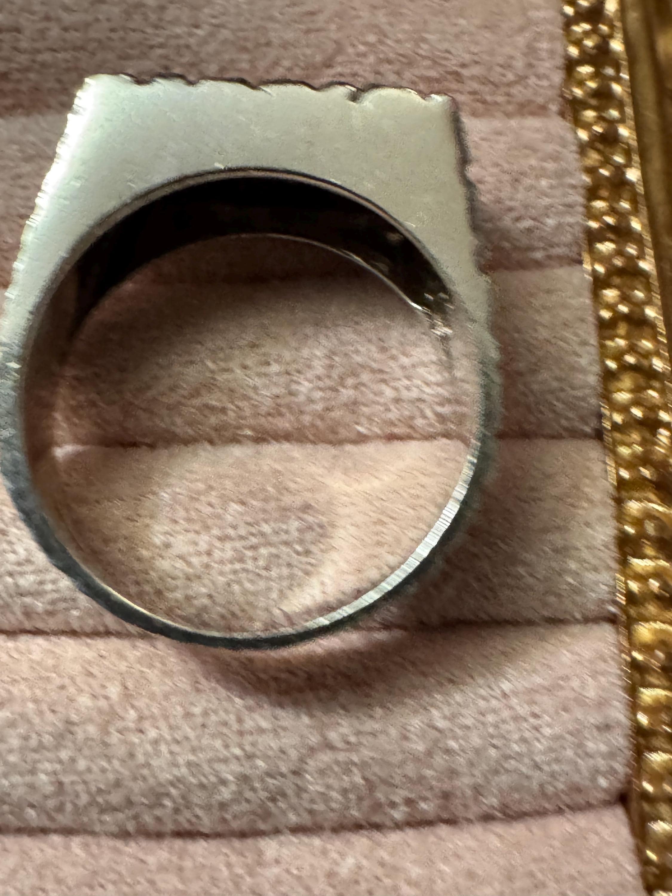 Mens brutalist 925 ring, size T.5 sterling silver 1970s