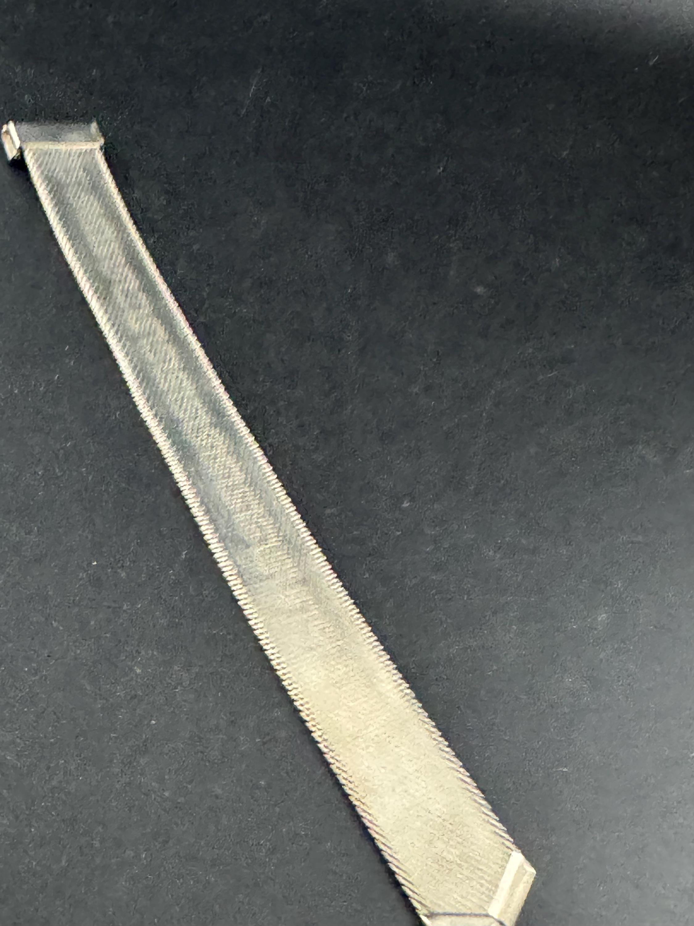 1970s GREEK KEY mesh tassel bracelet , silver plated vintage