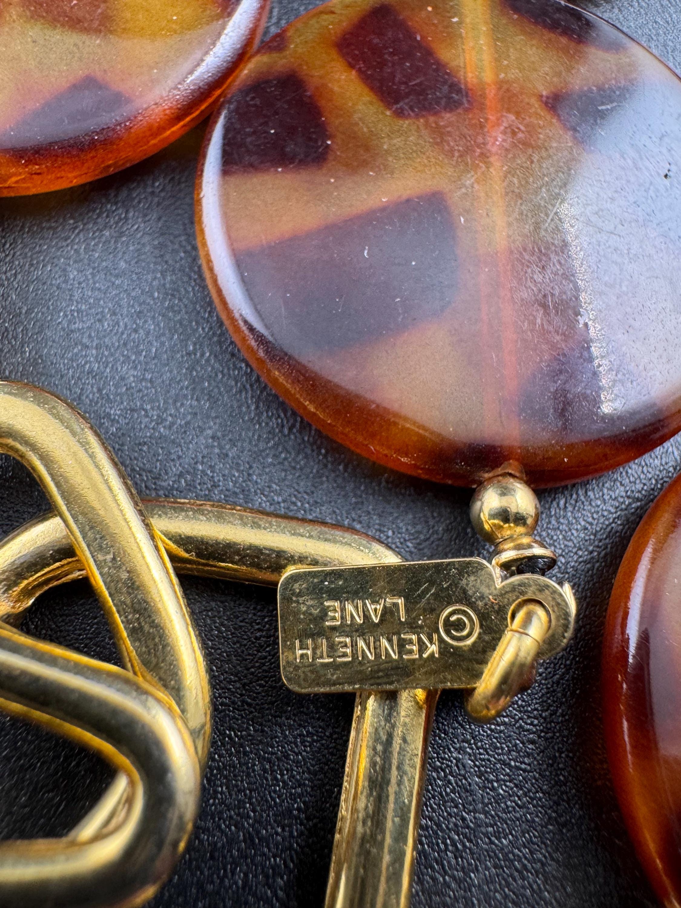 KJL tortoiseshell brown choker necklace, acrylic Kenneth jay lane jewellery