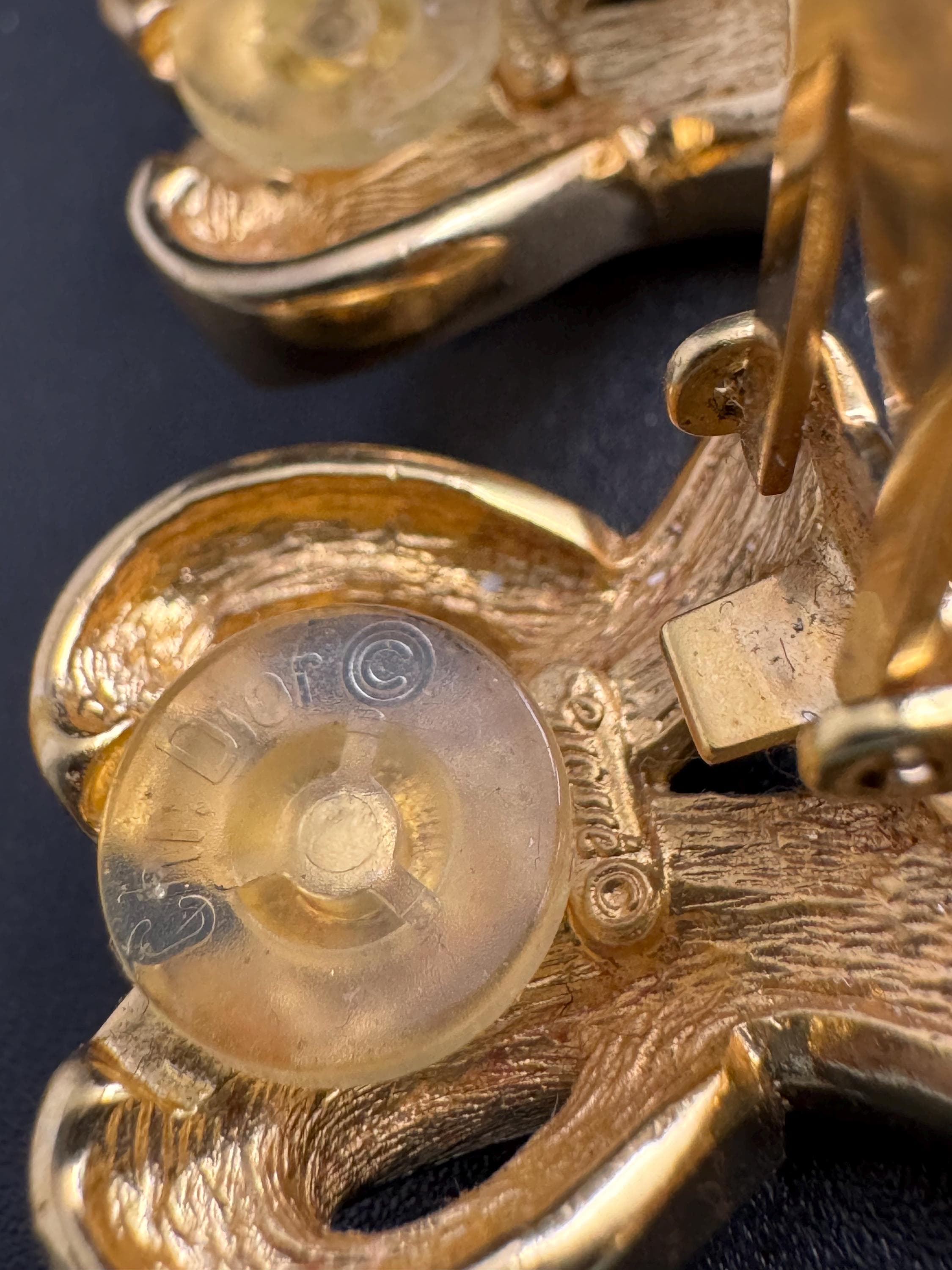 Vintage Christian Dior Grosse Green Gripoix Rhinestone Clip On Earrings