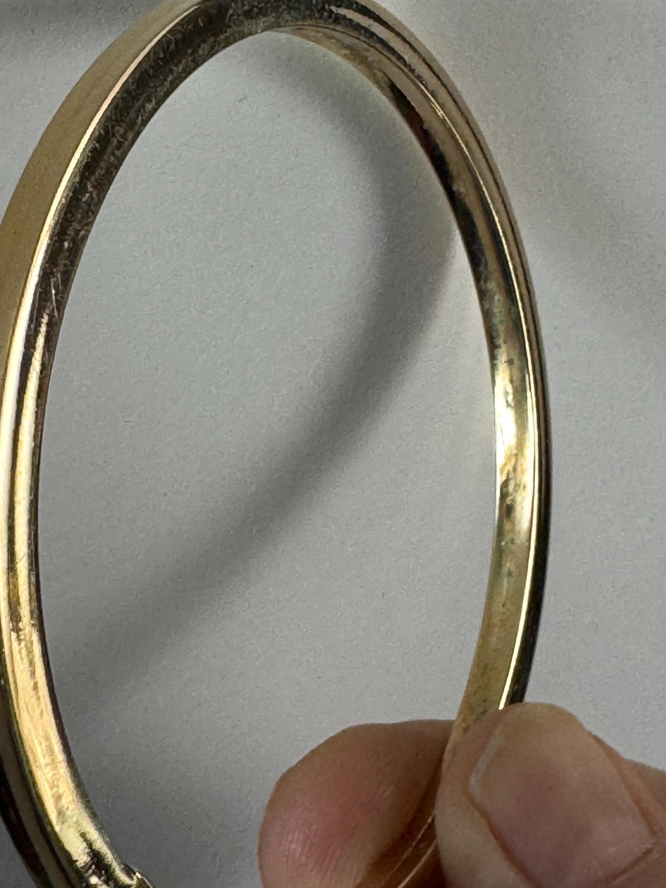 Grosse gold plated slim bangle dated 1971 , 1970s designer bracelet signed jewellery