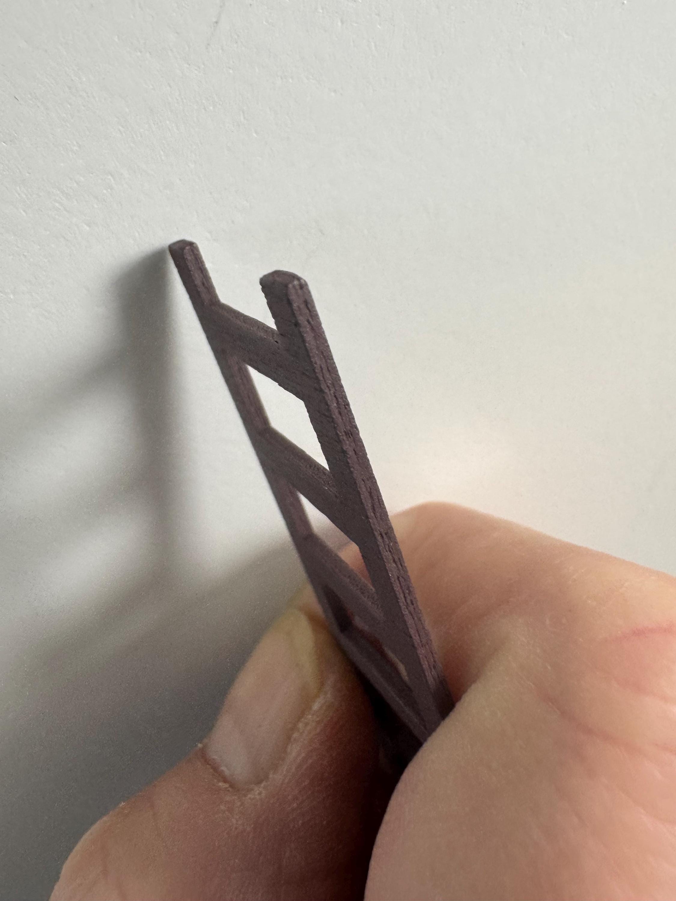 Miniature ladder cake topper, dollshouse fairy gardens scenery , brown acrylic