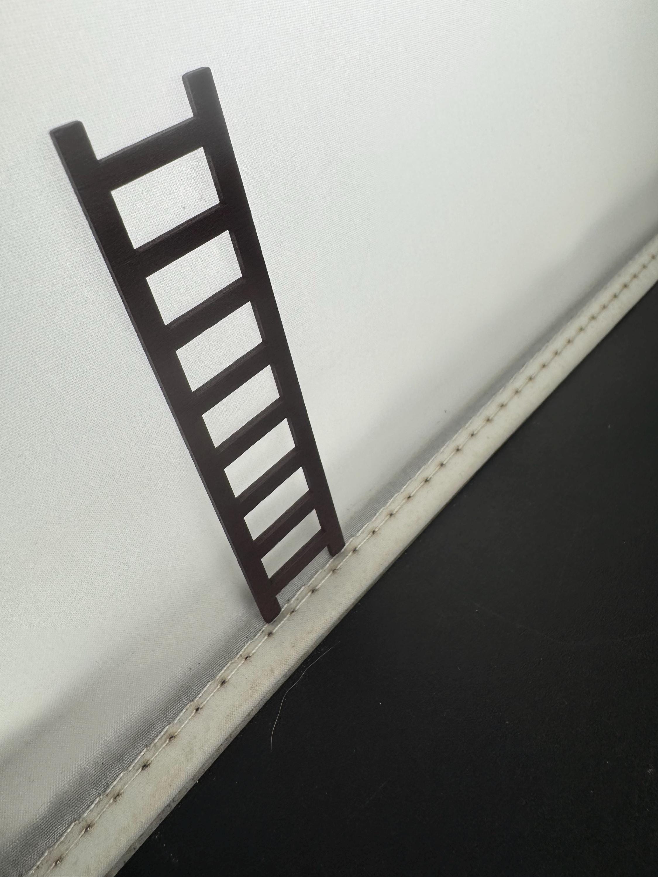 Miniature ladder cake topper, dollshouse fairy gardens scenery , brown acrylic