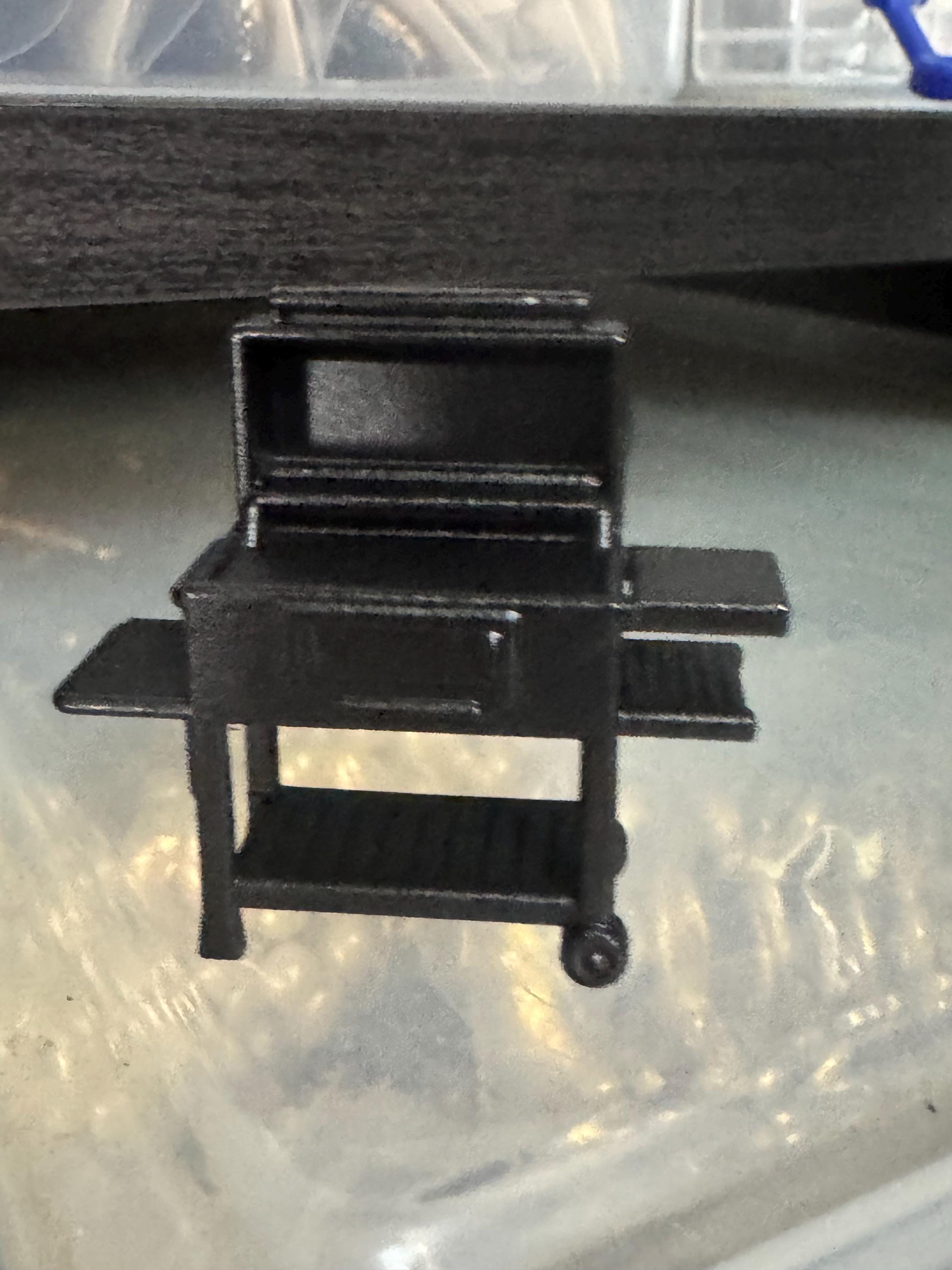 Miniature bbq barbecue cake topper , dollshouse fairy gardens, scenery , black acrylic