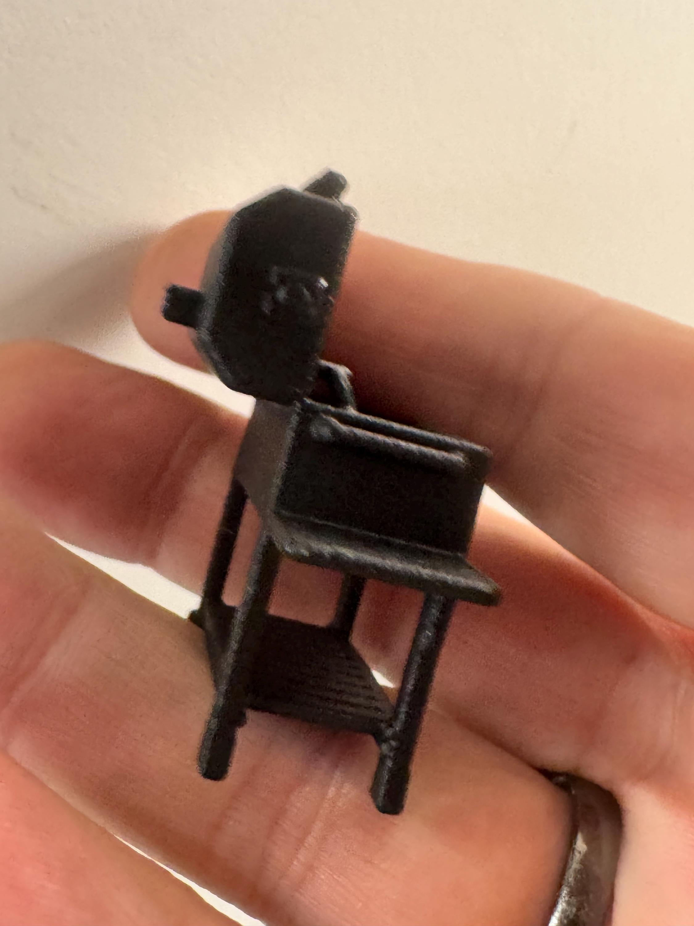 Miniature bbq barbecue cake topper , dollshouse fairy gardens, scenery , black acrylic