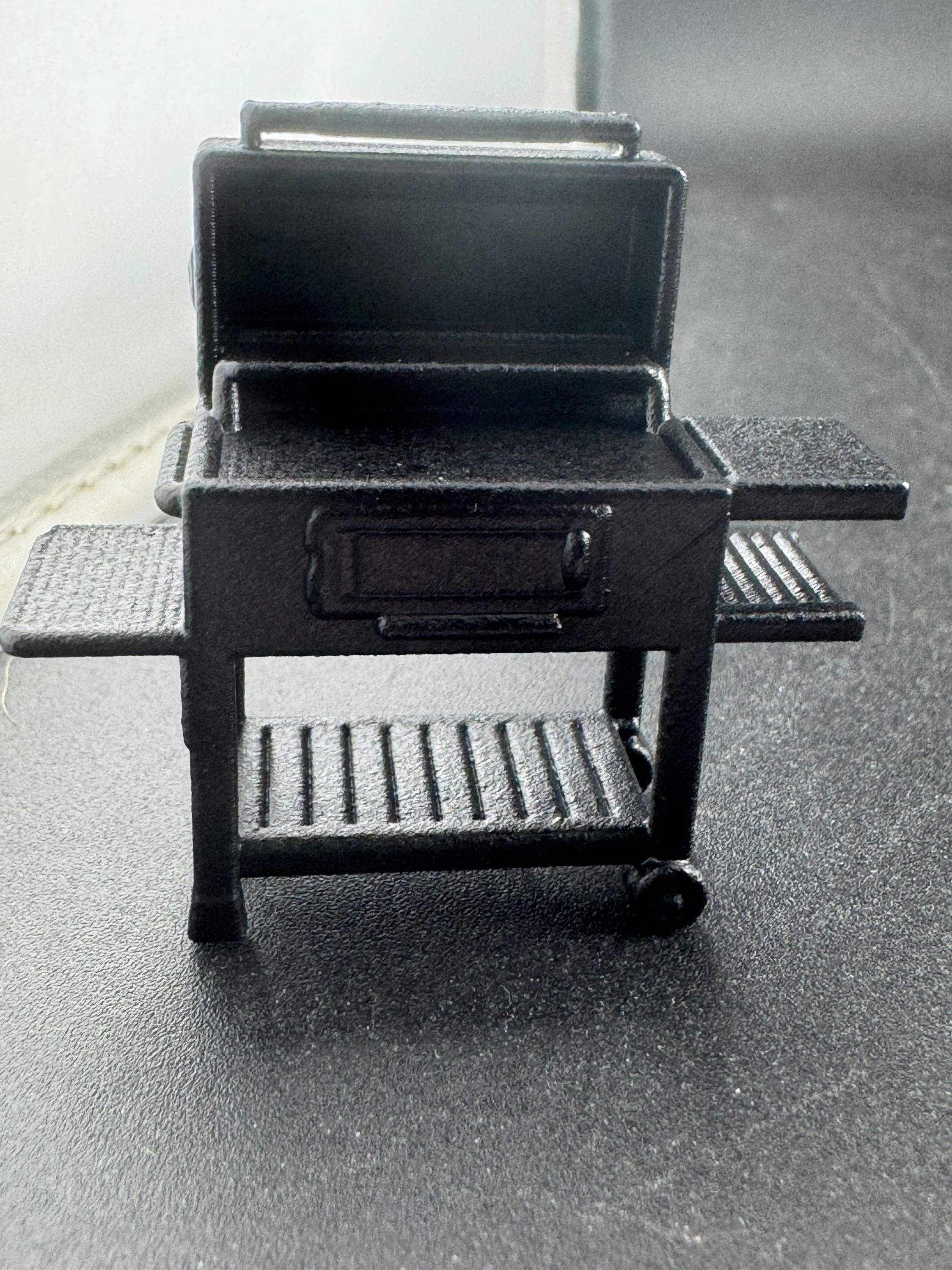 Miniature bbq barbecue cake topper , dollshouse fairy gardens, scenery , black acrylic