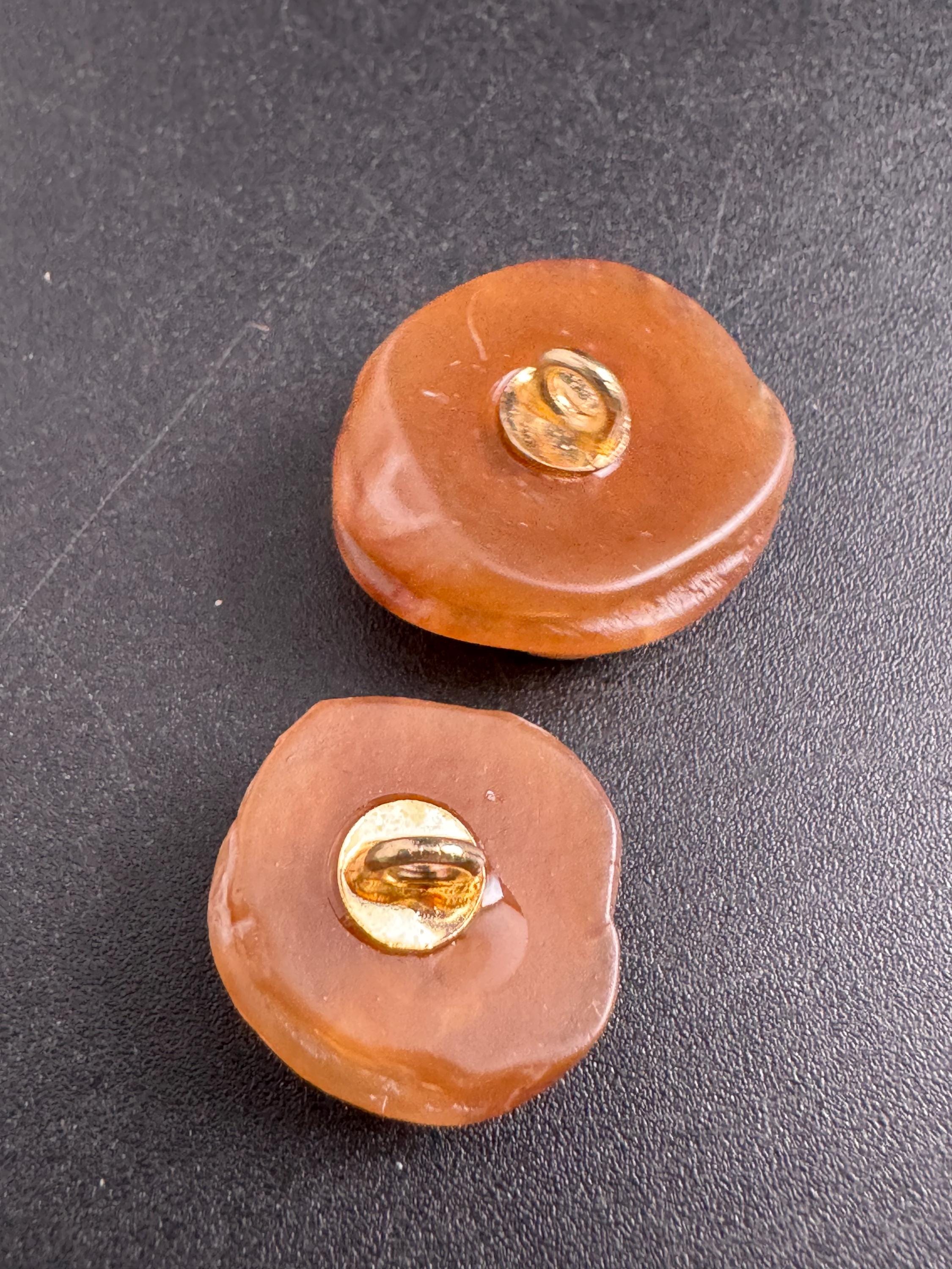 Brown floral acrylic flower buttons 5 pcs , choose 18mm or 23mm