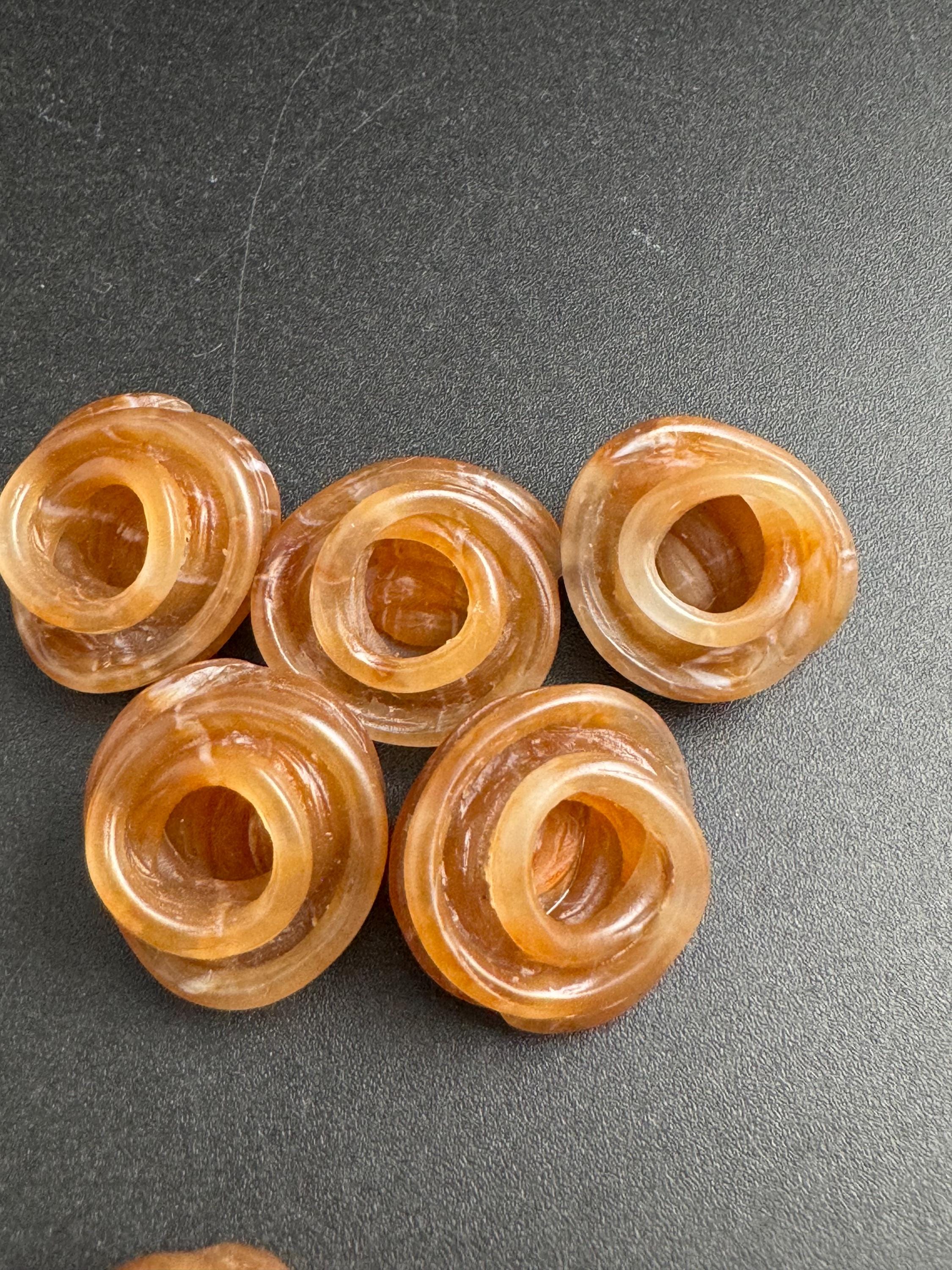Brown floral acrylic flower buttons 5 pcs , choose 18mm or 23mm