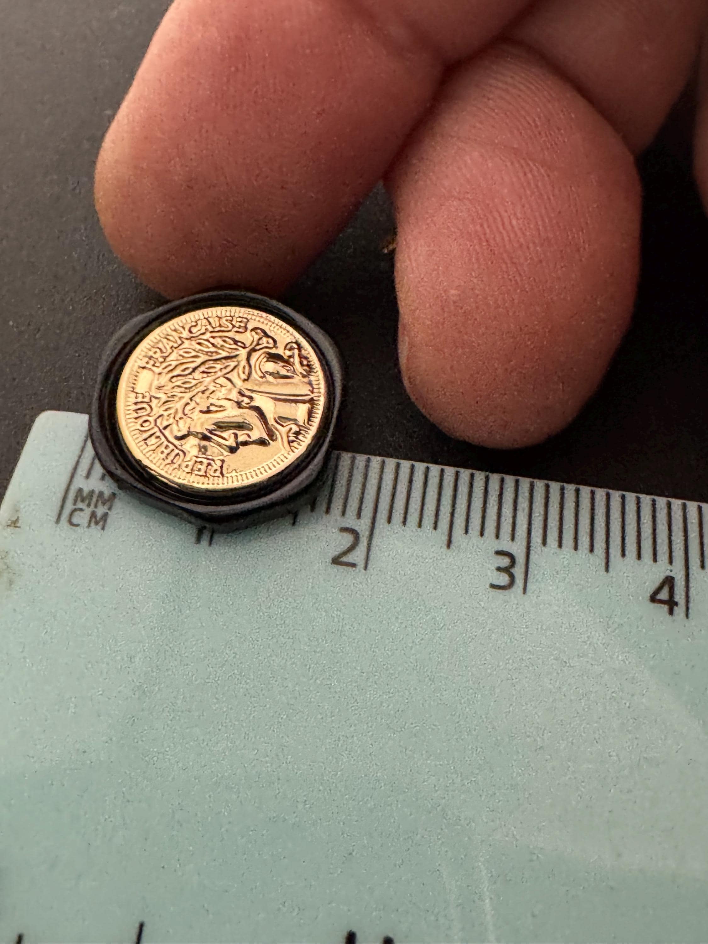 Gold coin buttons tortoiseshell black acrylic surround, choose size 25mm or 18mm ( 5pcs)