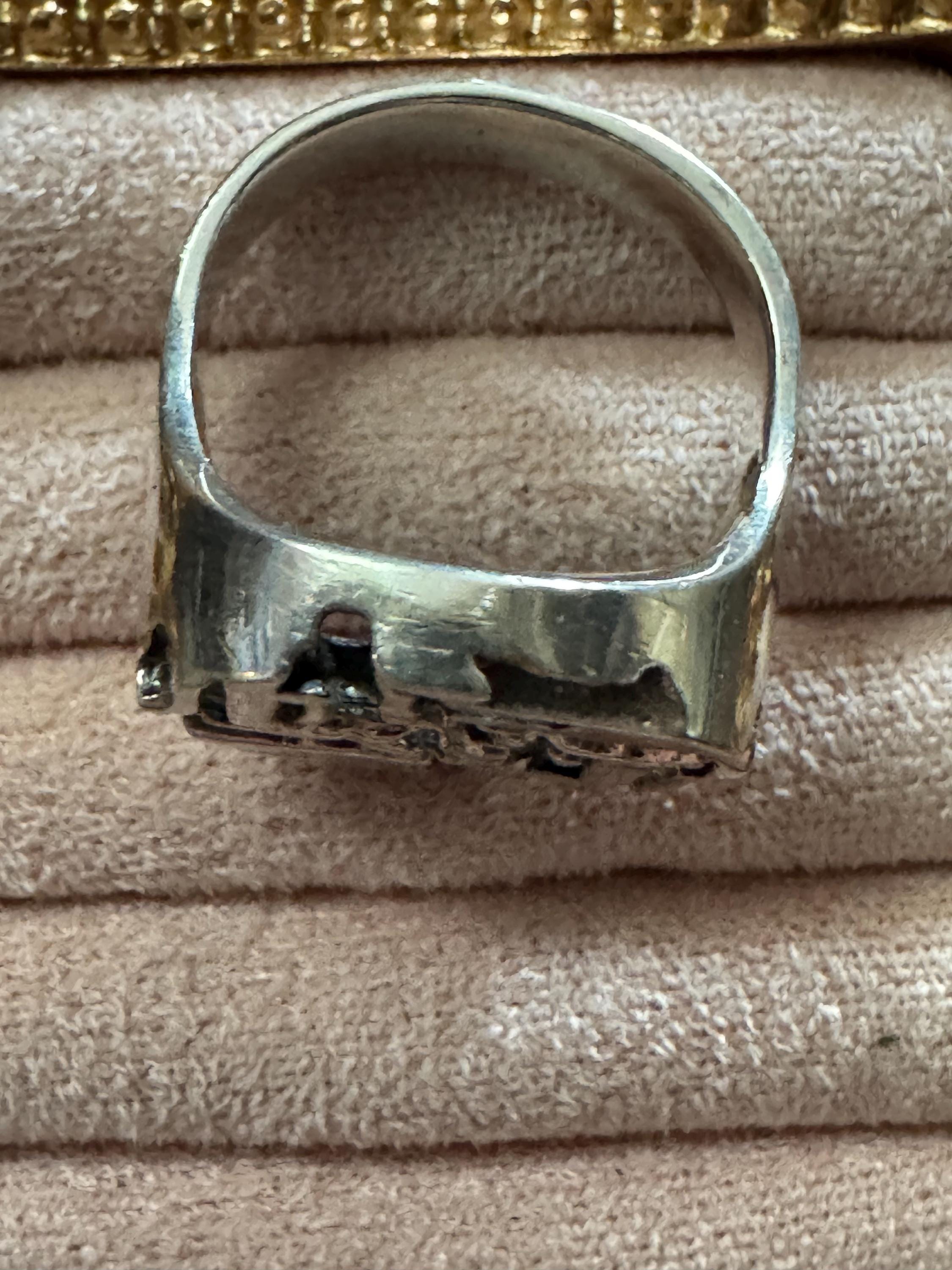 brutalist 925 ring, size 0 sterling silver 1970s