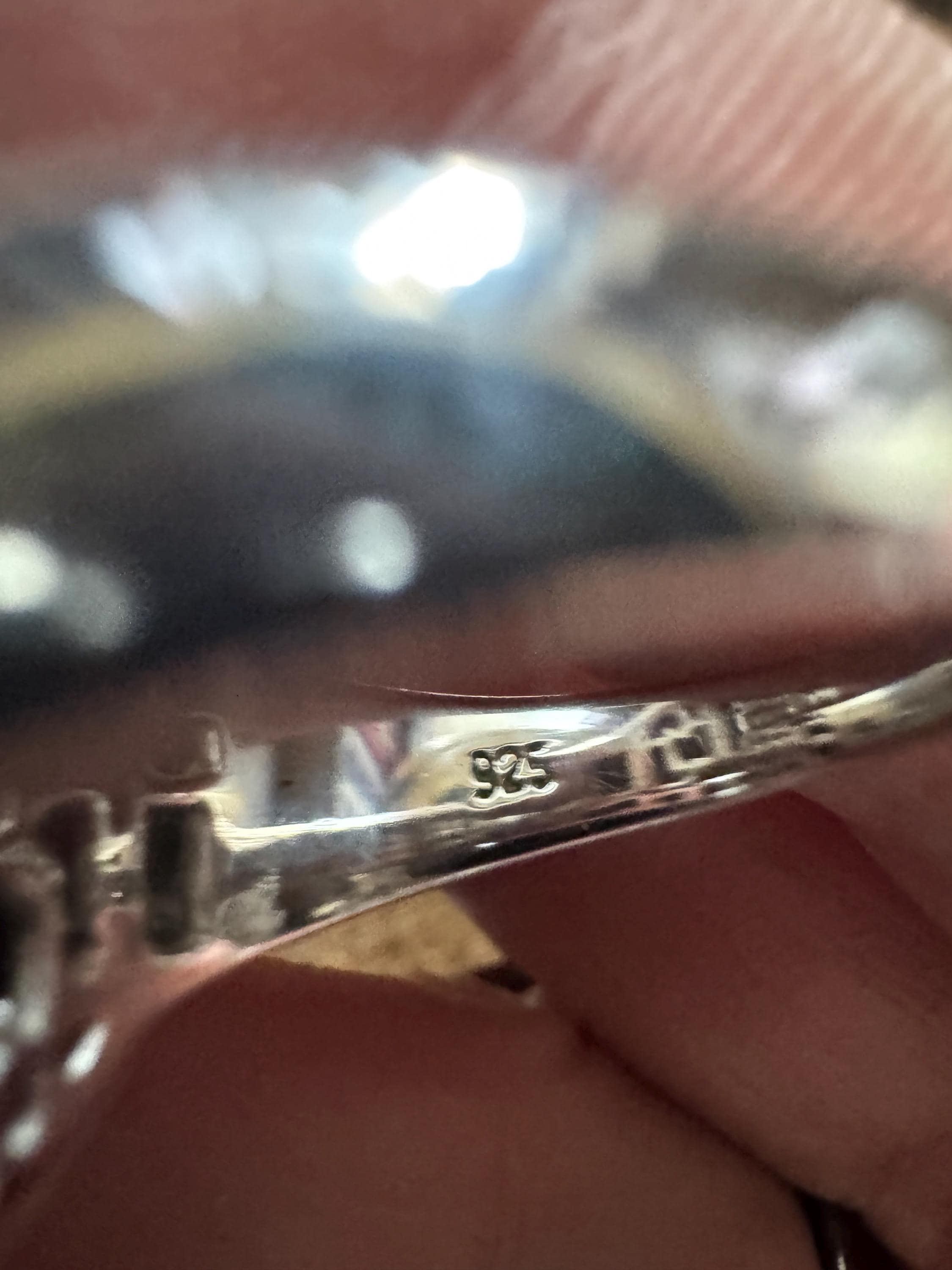 Size P.5 925 octagon big silver ring, Sterling modernist