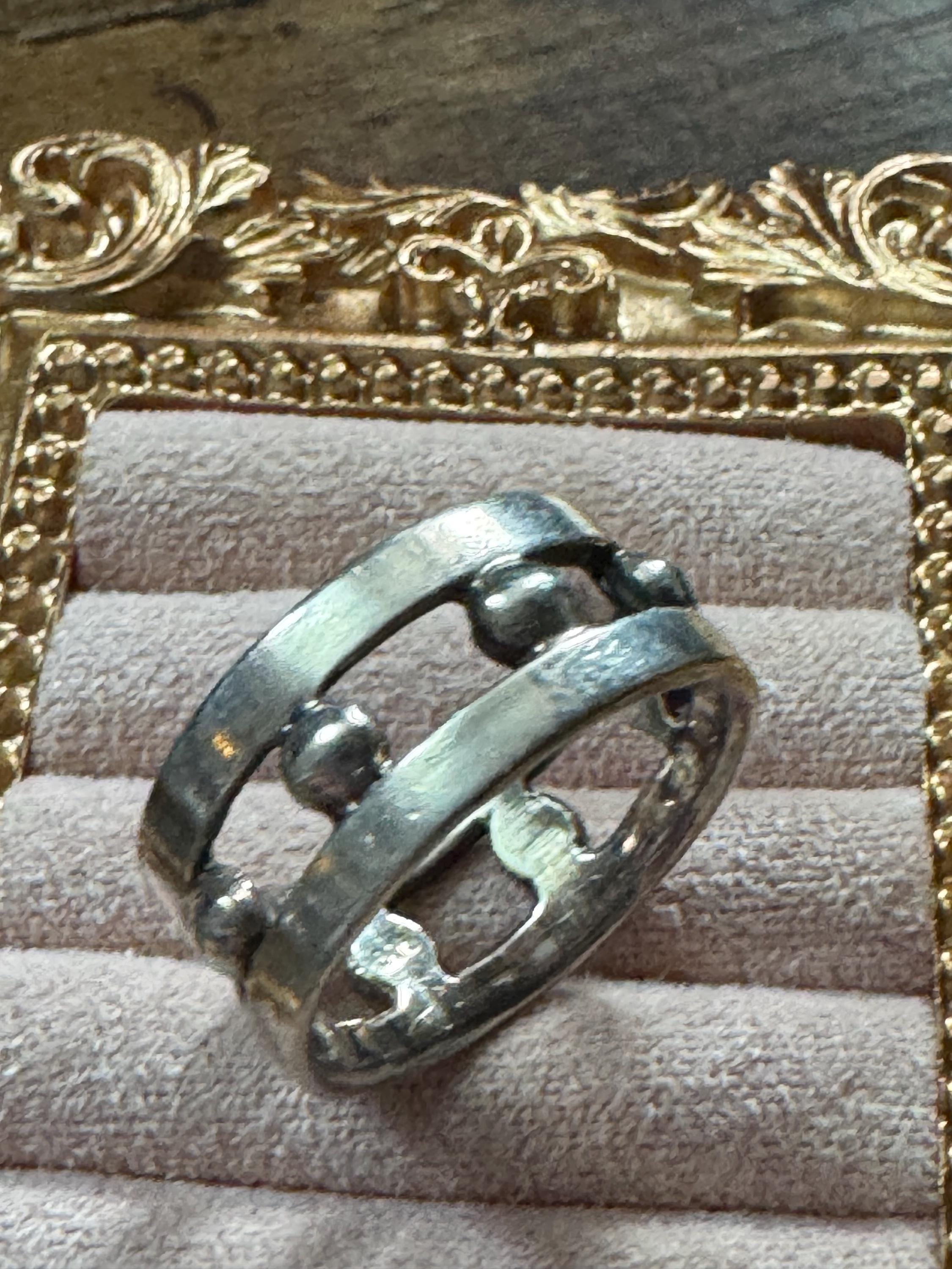 Mens 925 band ring, size U sterling silver modernist openwork