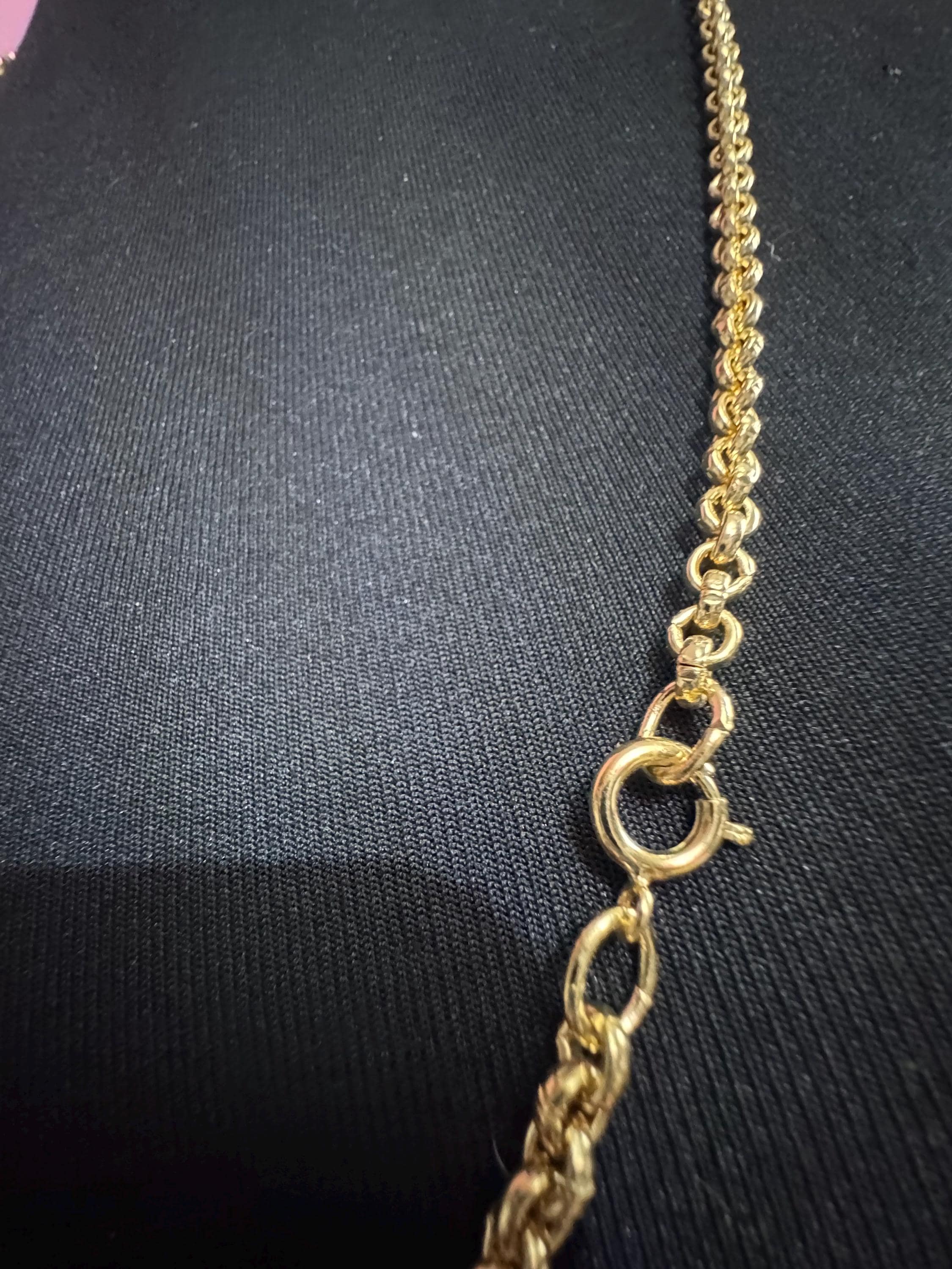 Long rolo gold belcher Chain, 23.5 inch 78cm vintage necklace