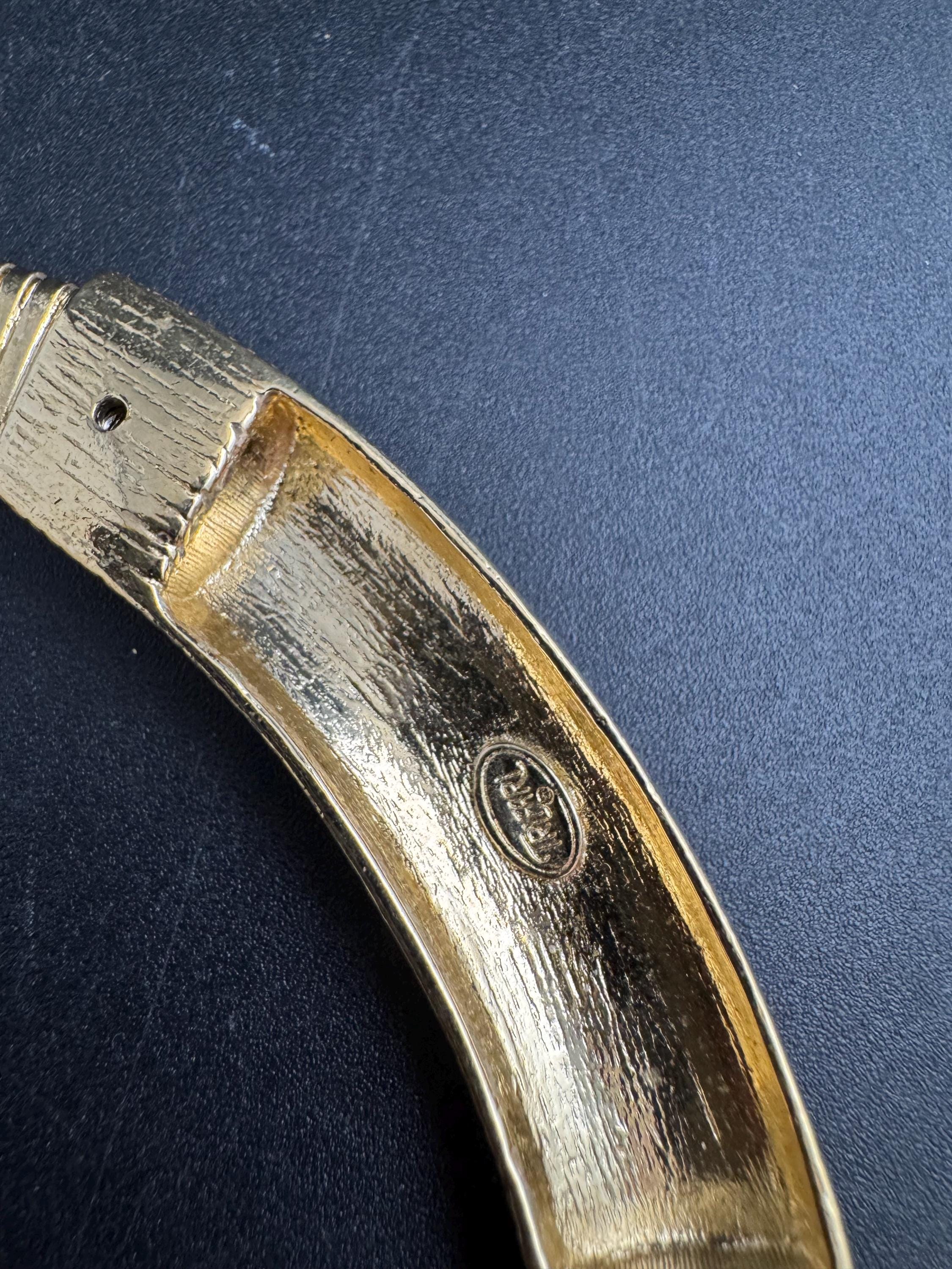 TRIFARI Cream enamel omega gold Choker, Vintage signed