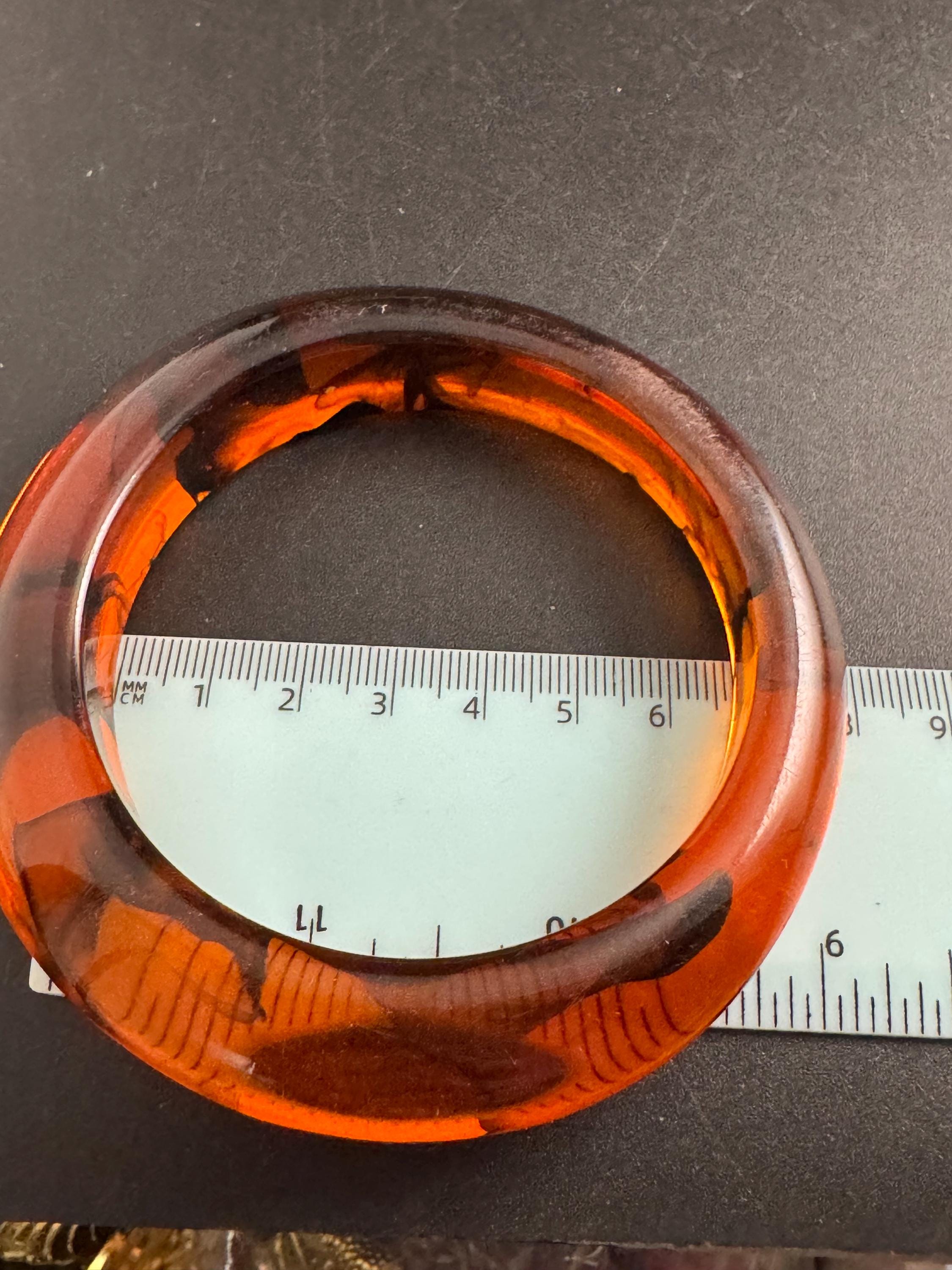 Chunky tortoiseshell brown plastic bangle, vintage bracelet ideal for stacking layering