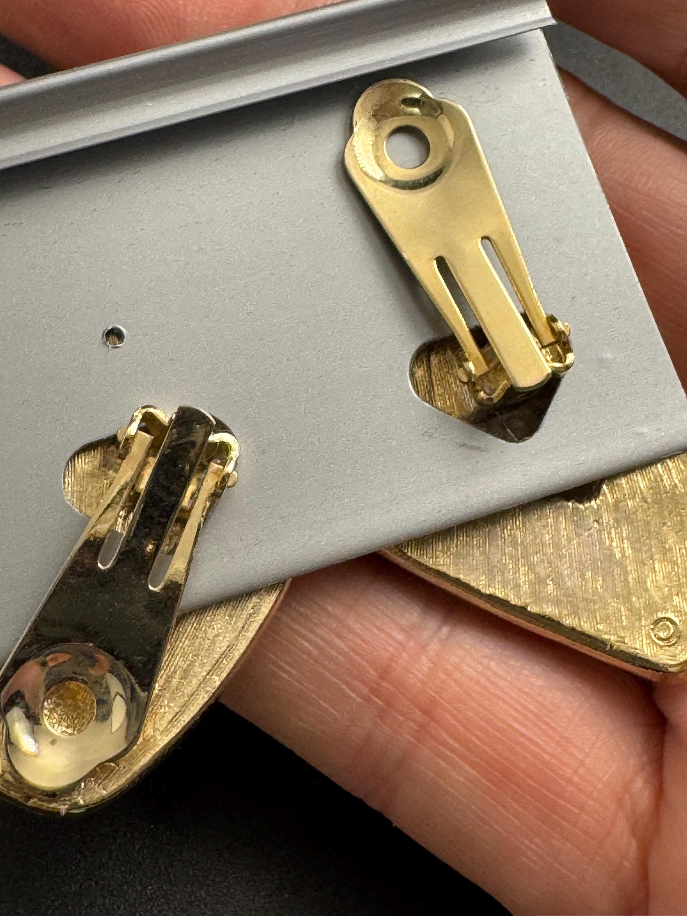 Red Enamel Clip On Earrings: jaques vert vintage gold plated