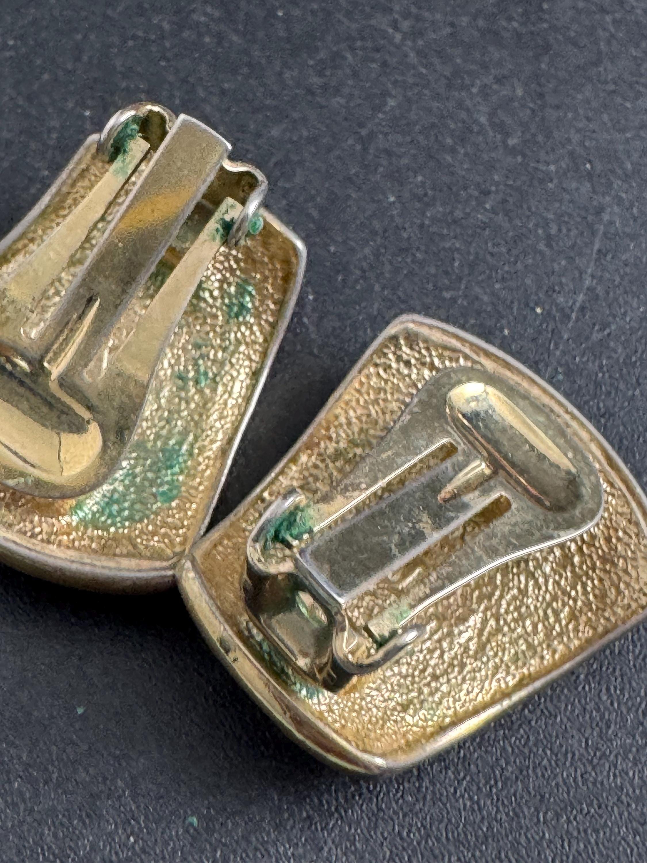 Pink Enamel Clip On Earrings: vintage gold plated dusky rose pink