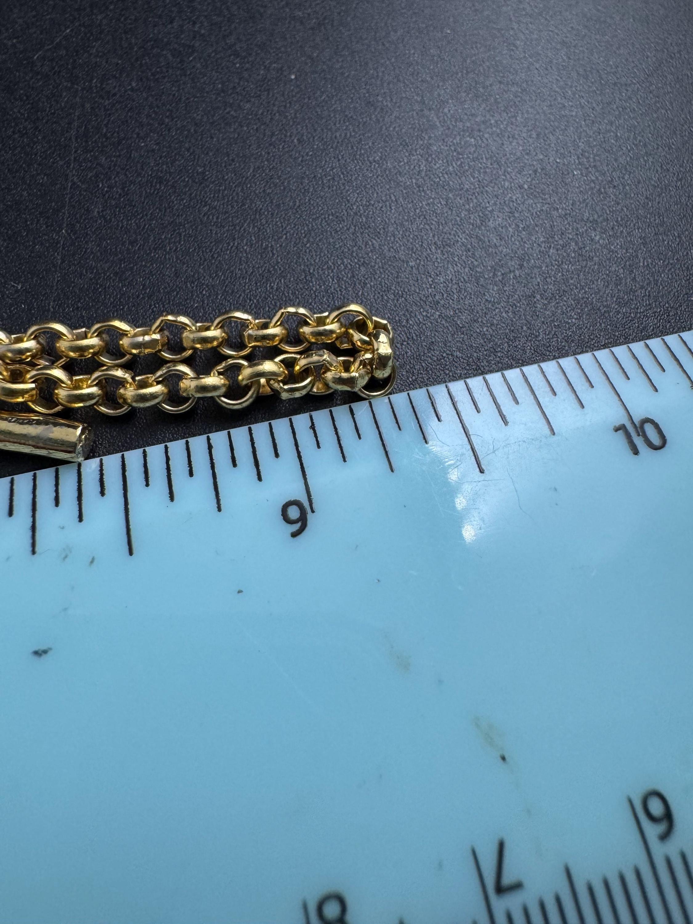 T Bar watch chain necklace, retro Victorian style gold plated chain