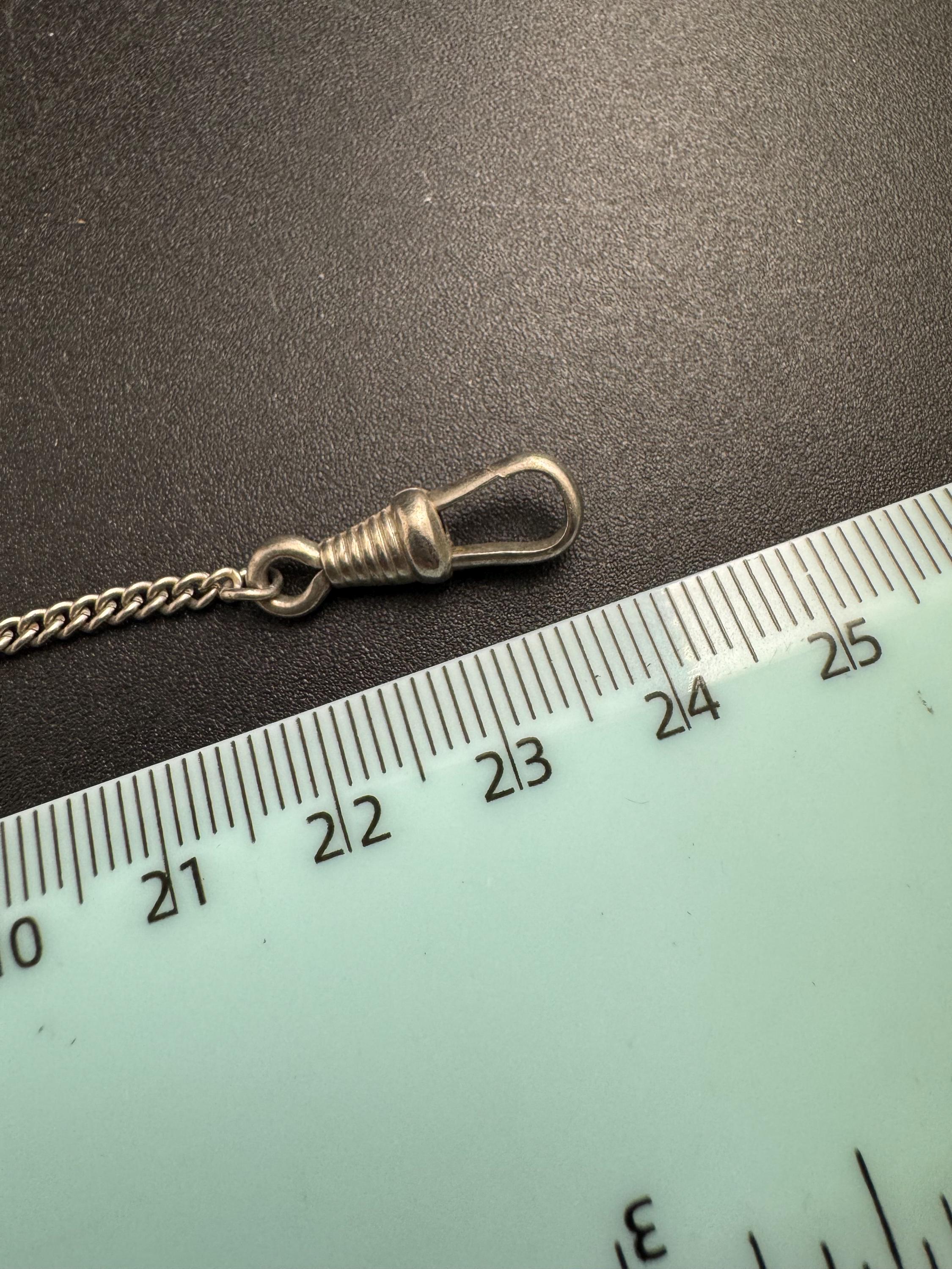 Antique Jakob Bengel Pocket Watch Chain: Silver Metal albertina art deco era