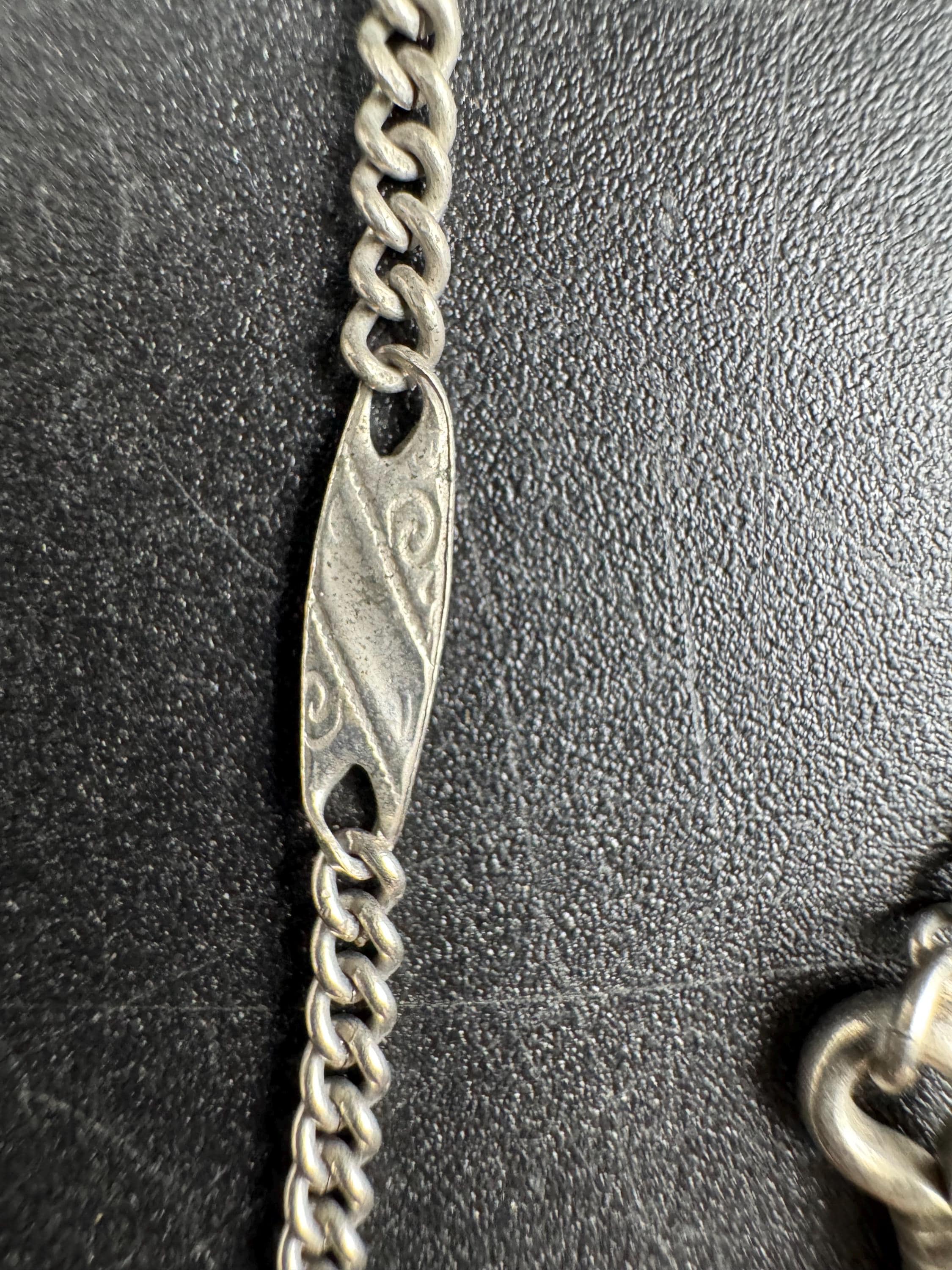 Antique Jakob Bengel Pocket Watch Chain: Silver Metal albertina art deco era