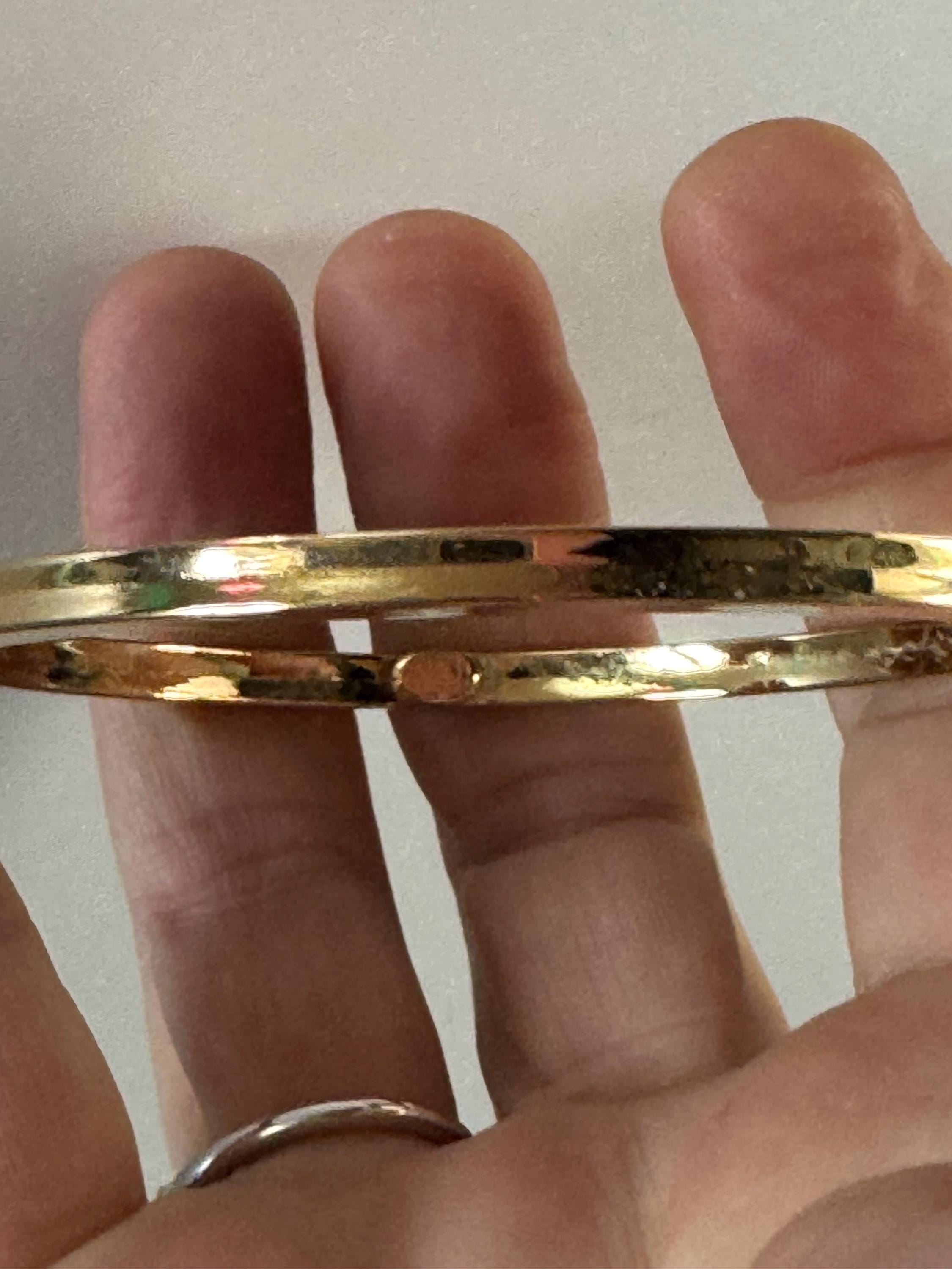 Grosse gold plated slim bangle dated 1971 , 1970s designer bracelet signed jewellery