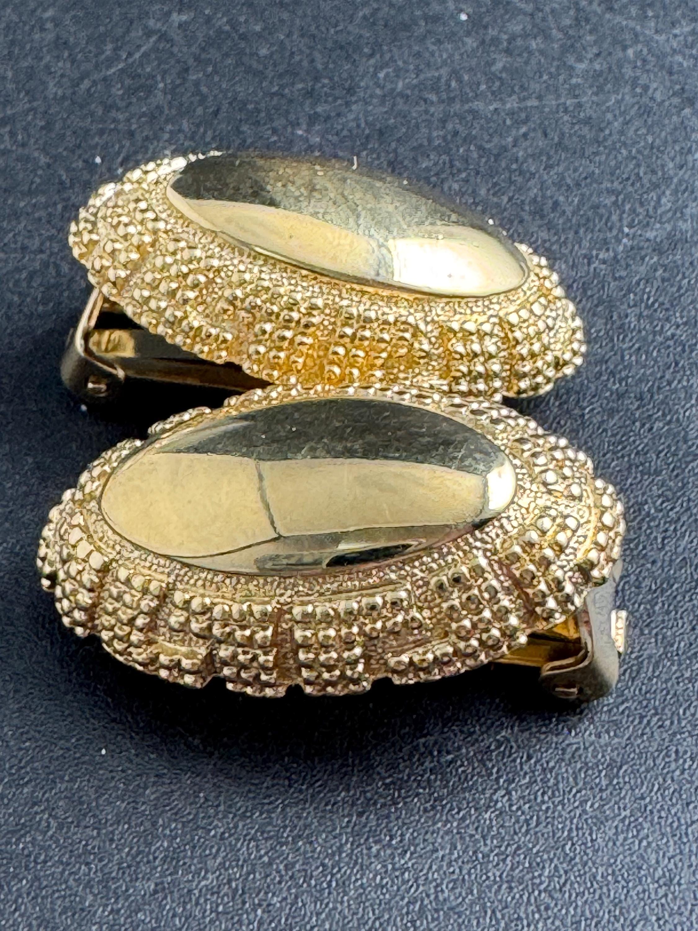 Grosse gold plated clip on earrings, unused vintage stock designer and fully signed