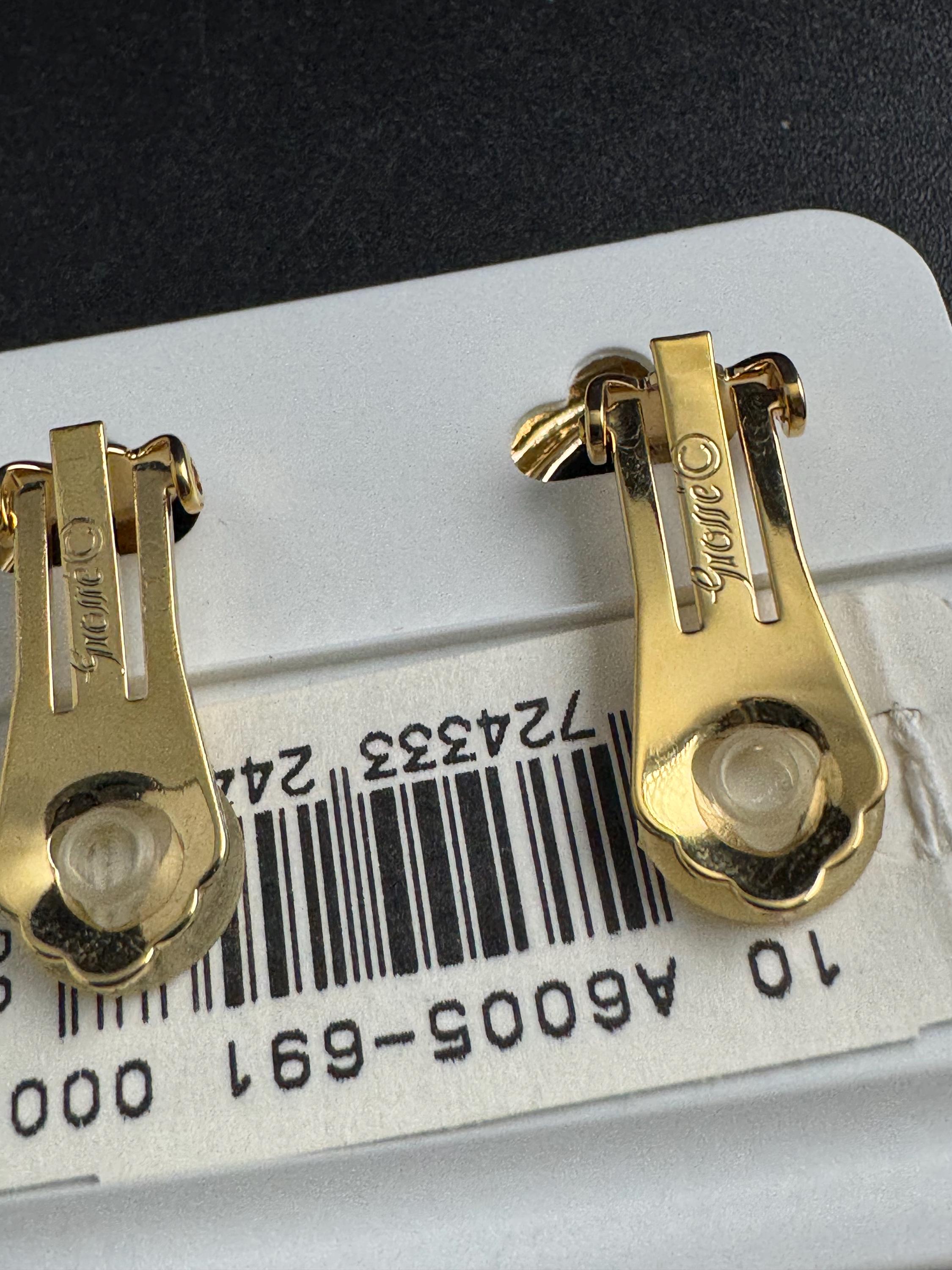 Grosse Gold Plated Door Knocker Clip-On Earrings, Unused Vintage Stock