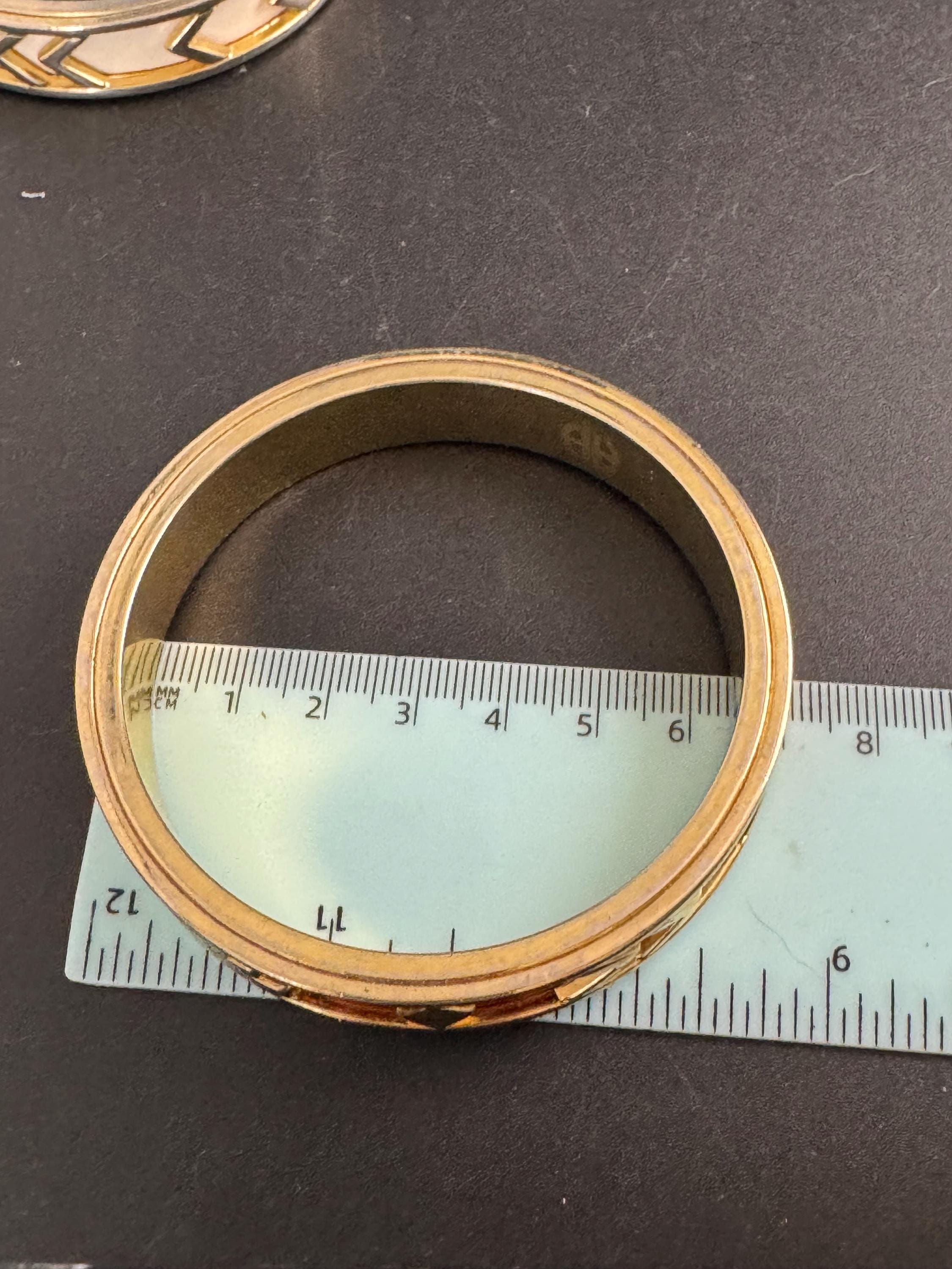 House of Harlow Orange inca bangle, enamelled 1960s gold plated